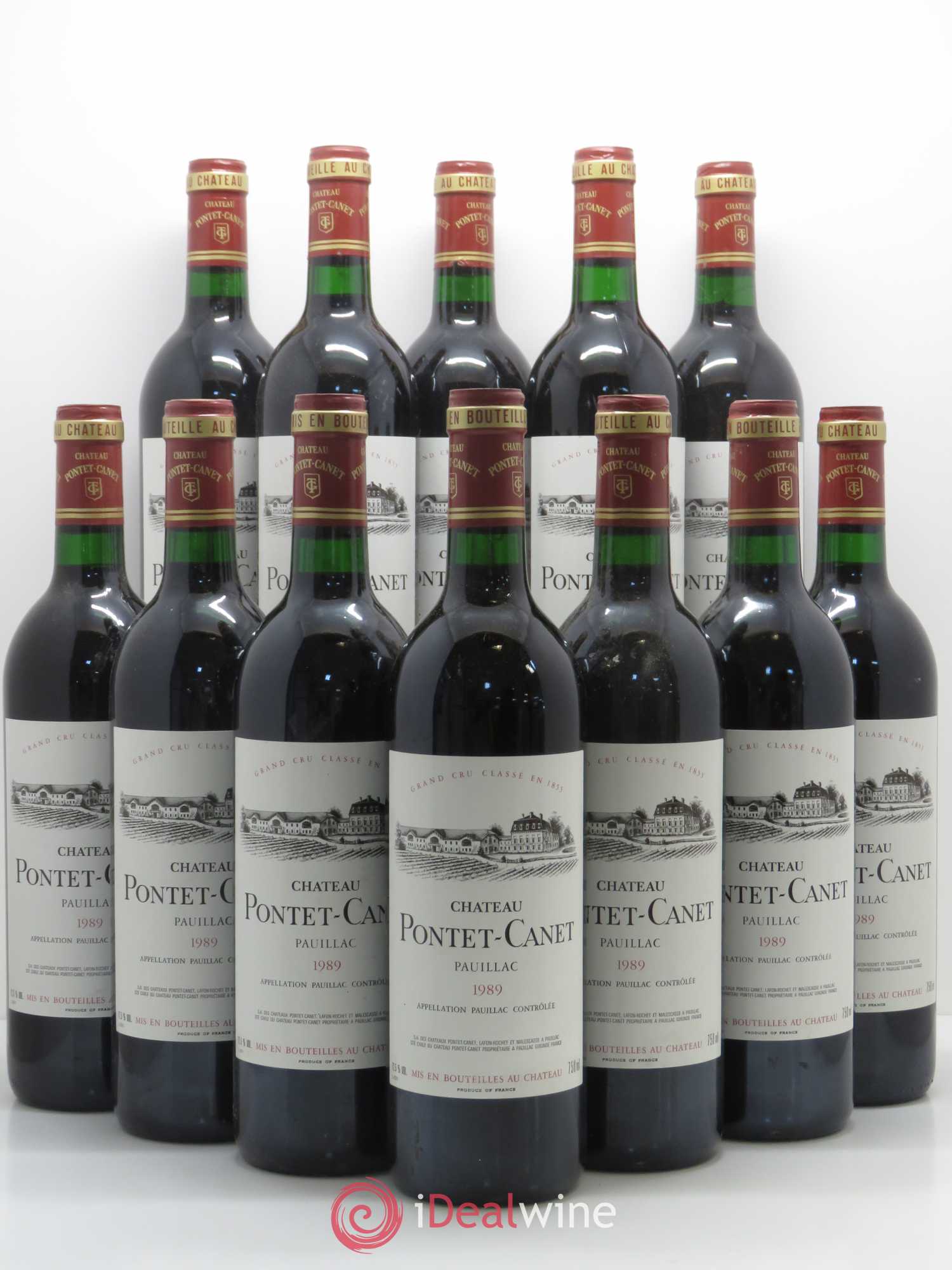 Château Pontet Canet 5ème Grand Cru Classé 1989 - Lot de 12 bouteilles - 0