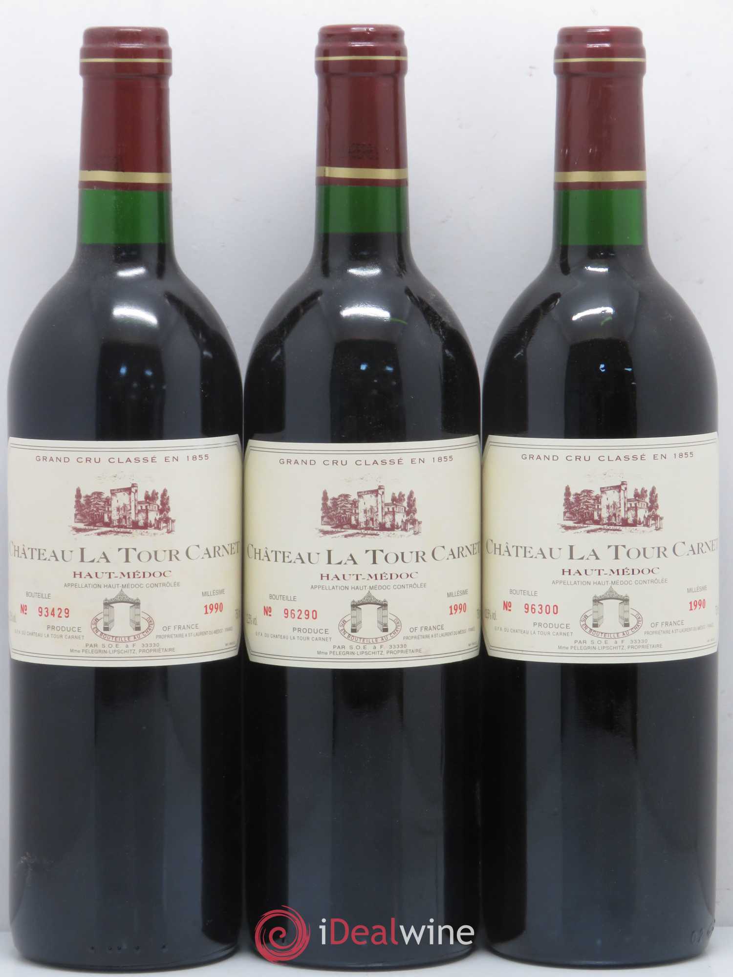 Château la Tour Carnet 4ème Grand Cru Classé 1990 - Lot de 12 bouteilles - 2