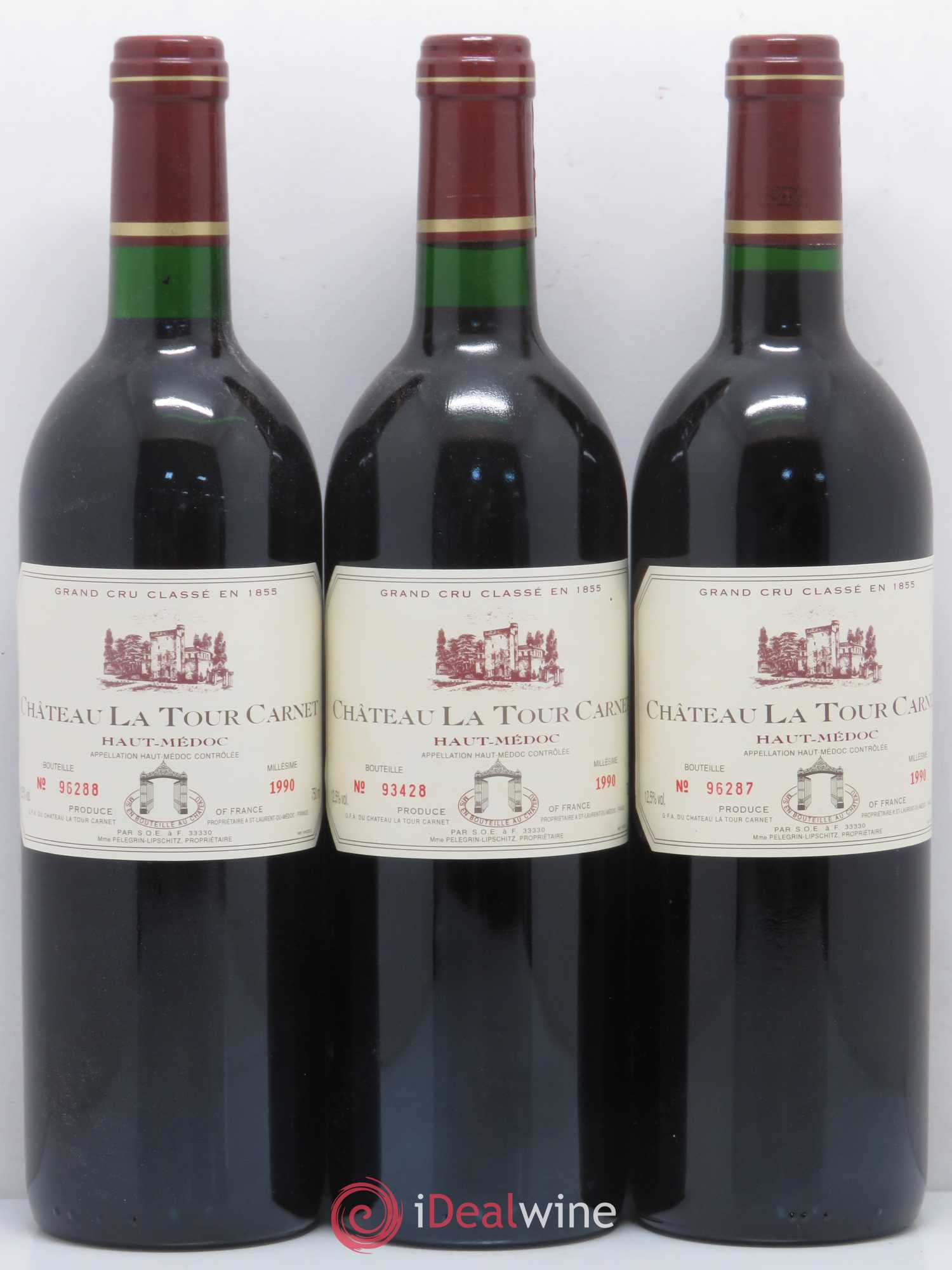 Château la Tour Carnet 4ème Grand Cru Classé 1990 - Lot de 12 bouteilles - 3