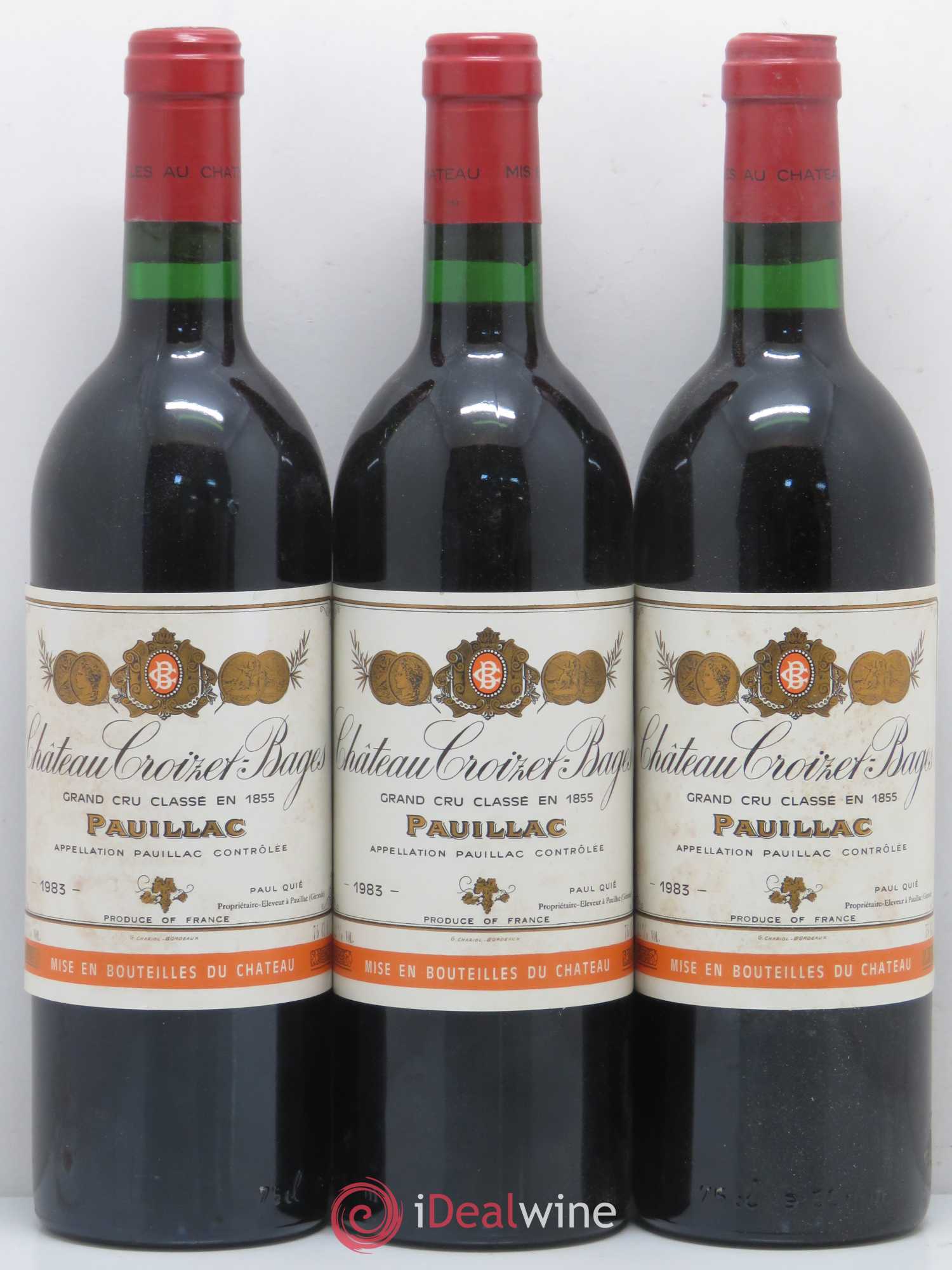 Château Croizet Bages 5ème Grand Cru Classé 1983 - Lot de 12 bouteilles - 1