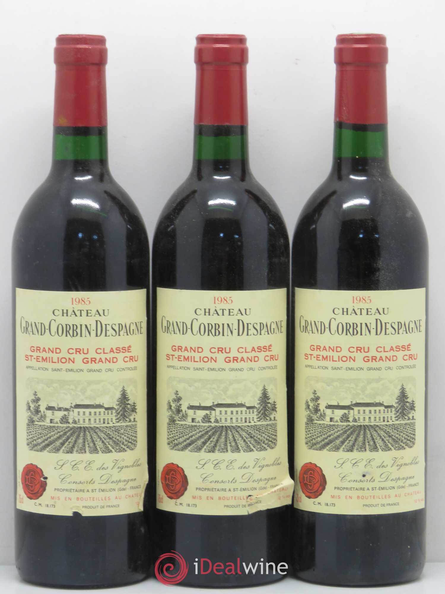 Château Grand Corbin Despagne Grand Cru Classé 1985 - Lot de 6 bouteilles - 1