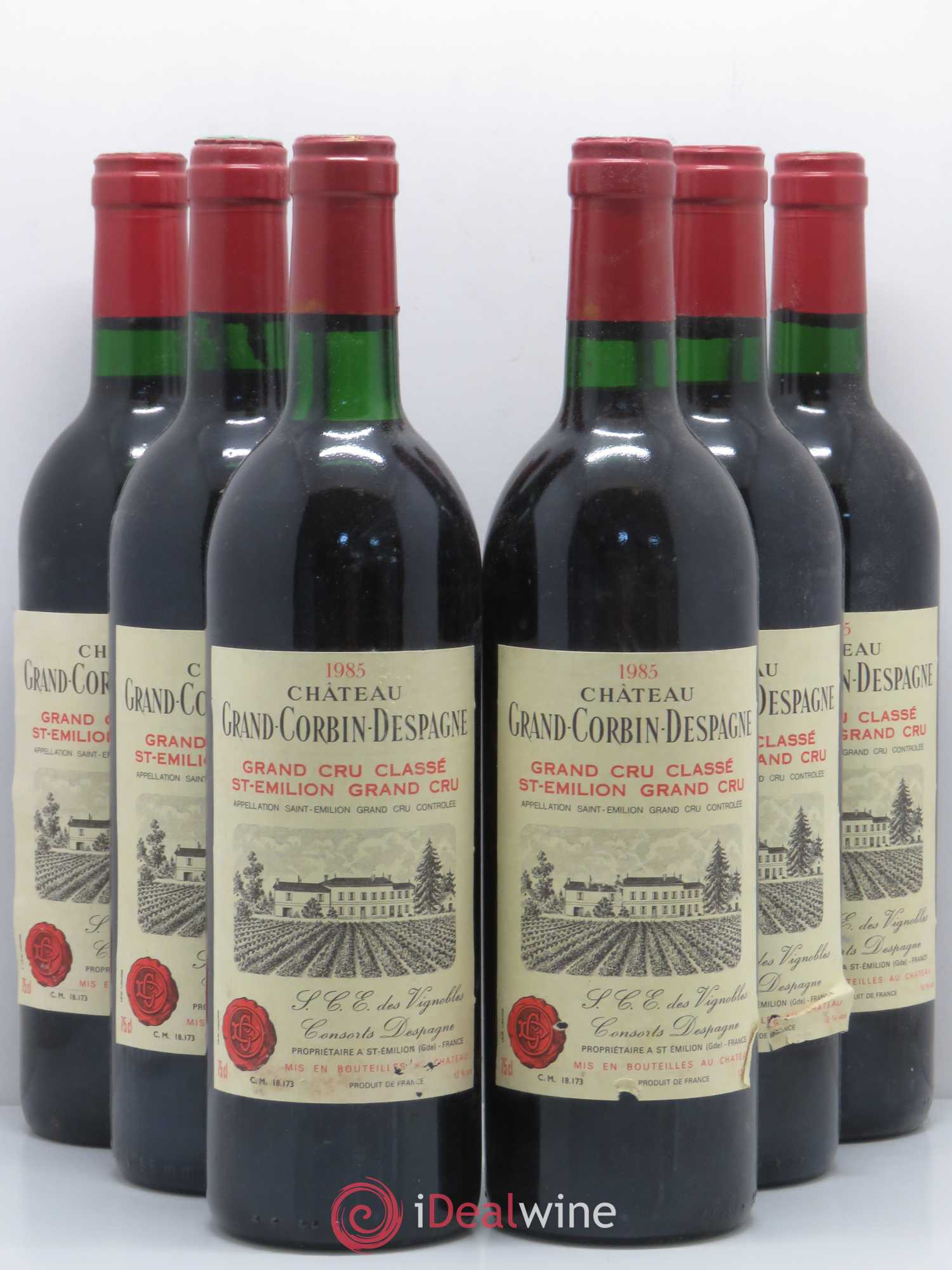Château Grand Corbin Despagne Grand Cru Classé 1985 - Lot de 6 bouteilles - 0
