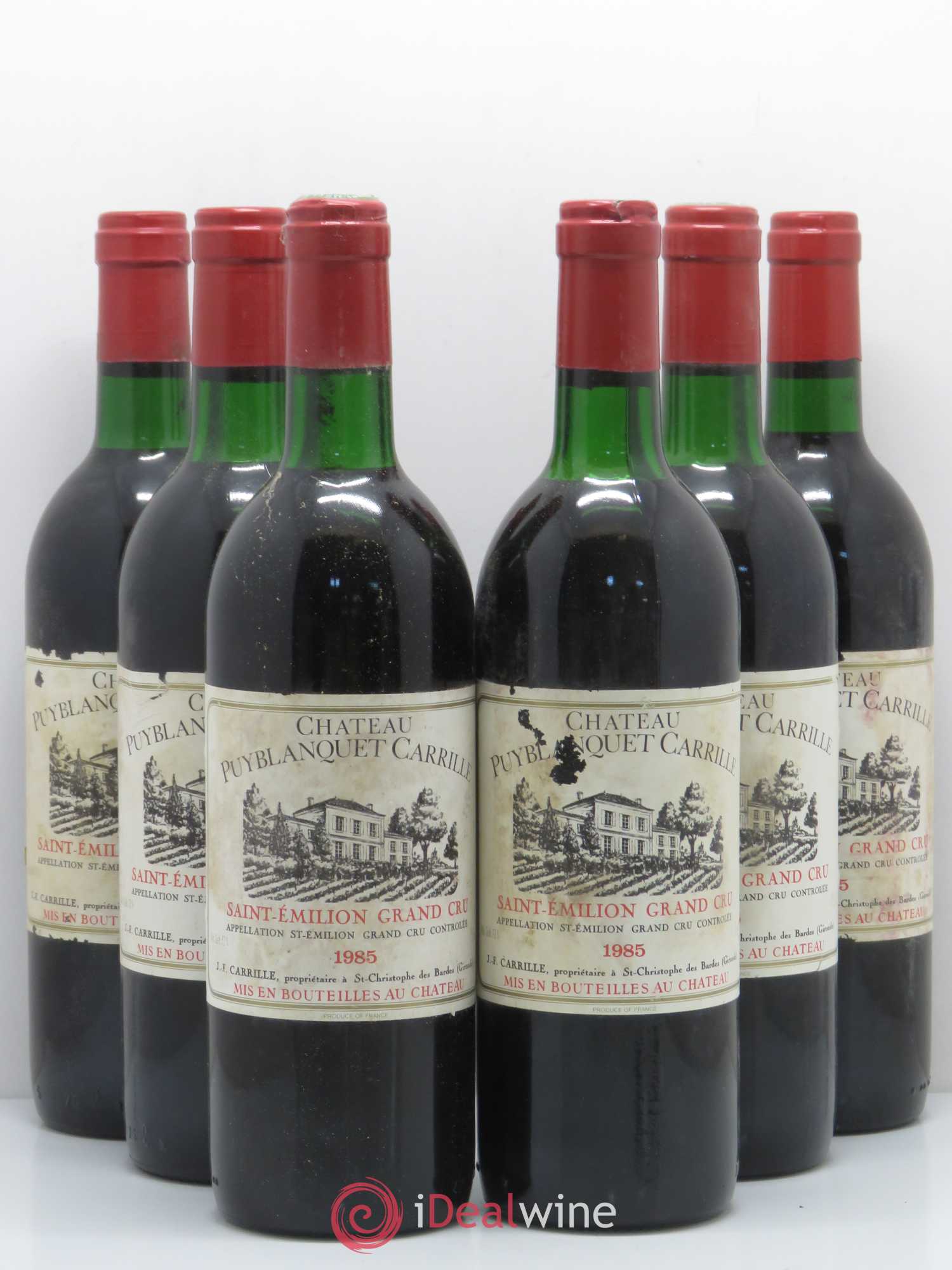 Château Puy Blanquet Carrille 1985 - Lot de 6 bouteilles - 0