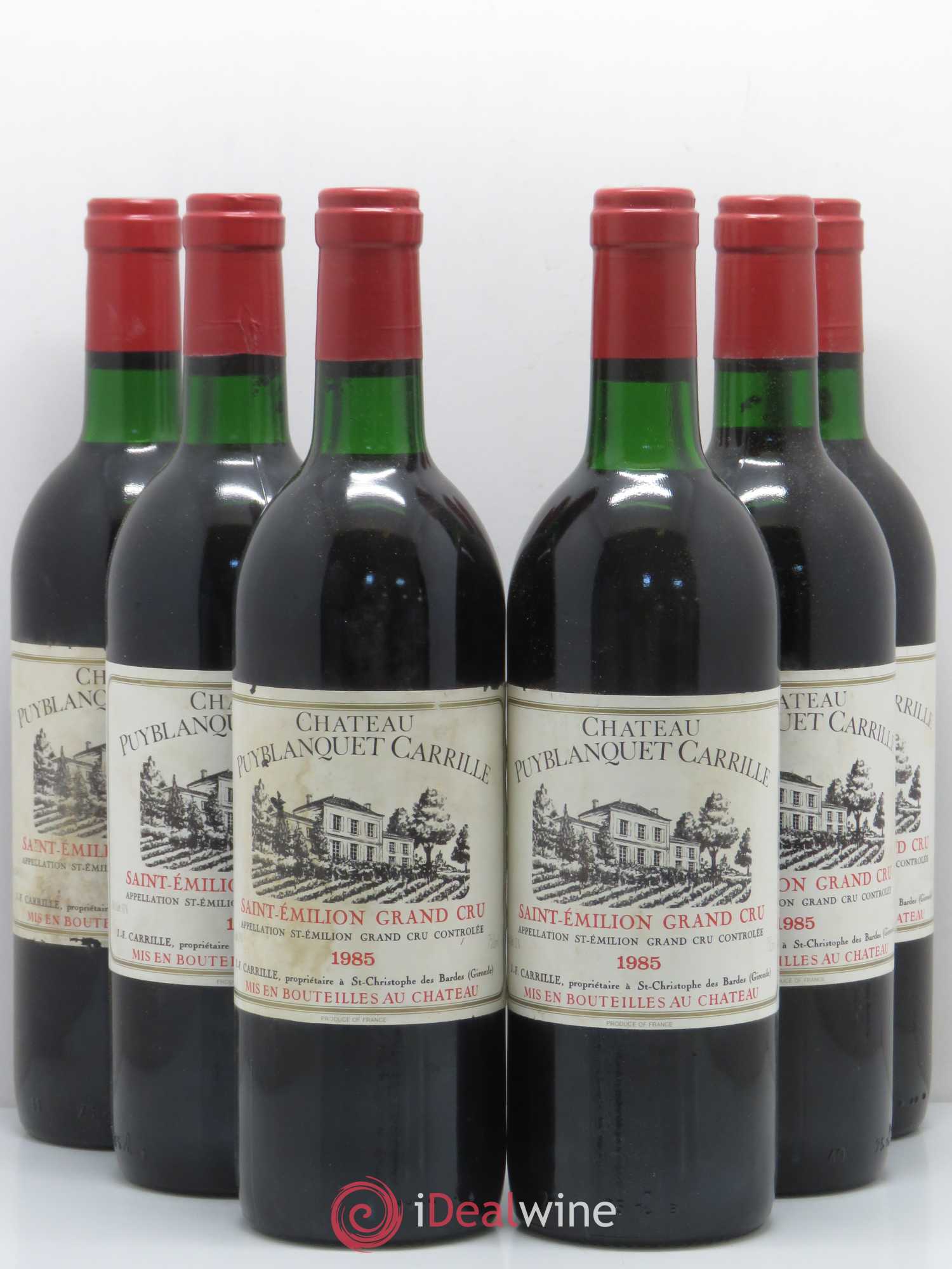 Château Puy Blanquet Carrille 1985 - Lot de 6 bouteilles - 0