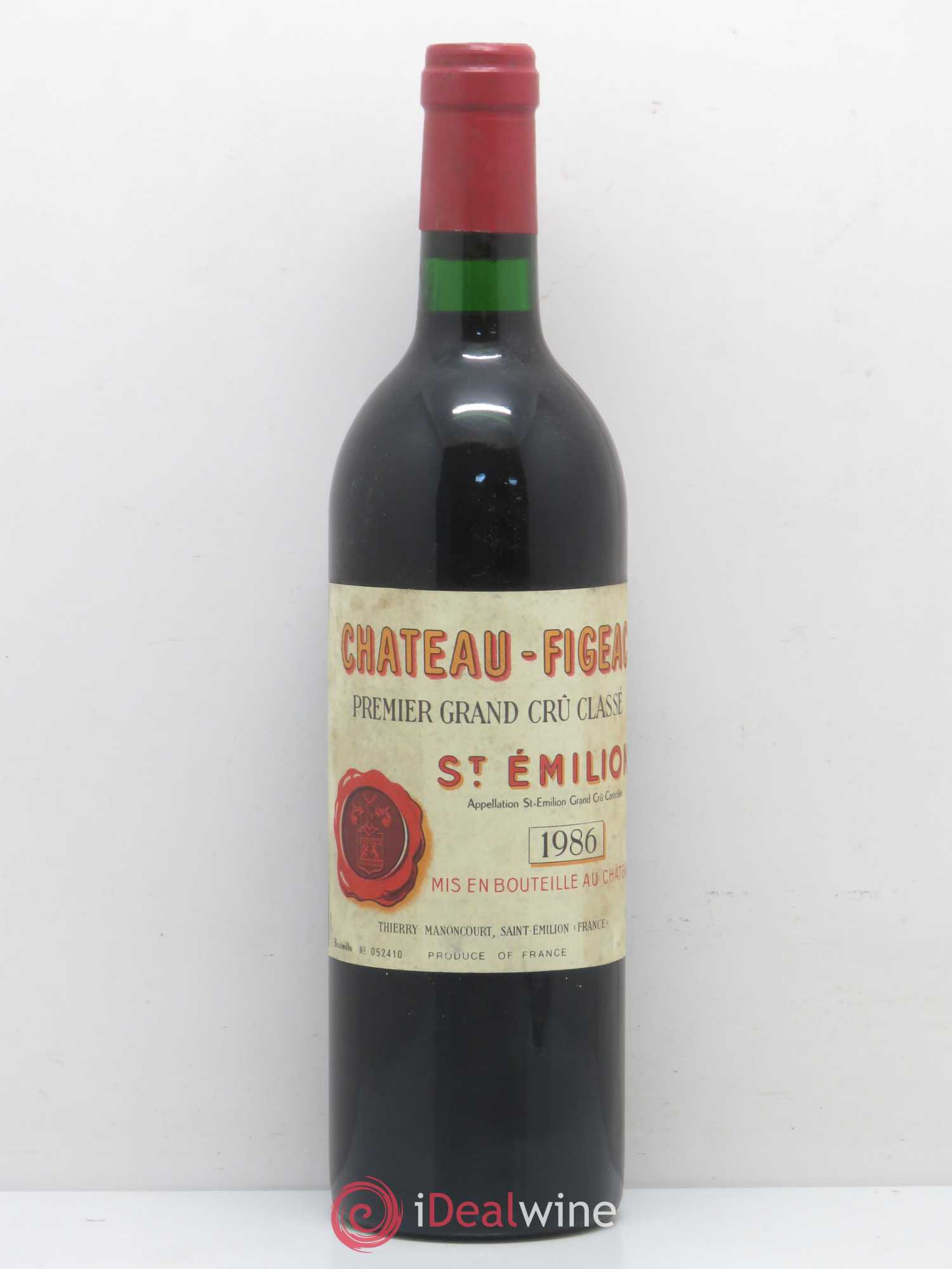 Château Figeac 1er Grand Cru Classé A 1986 - Lot de 1 bouteille - 0