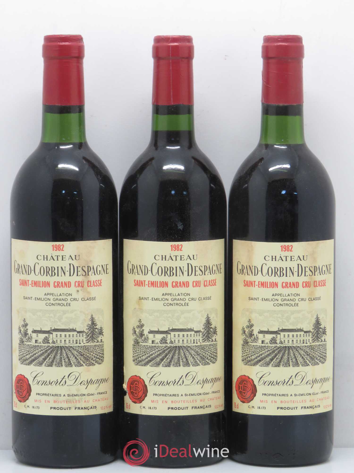 Château Grand Corbin Despagne Grand Cru Classé 1982 - Lot de 6 bouteilles - 1