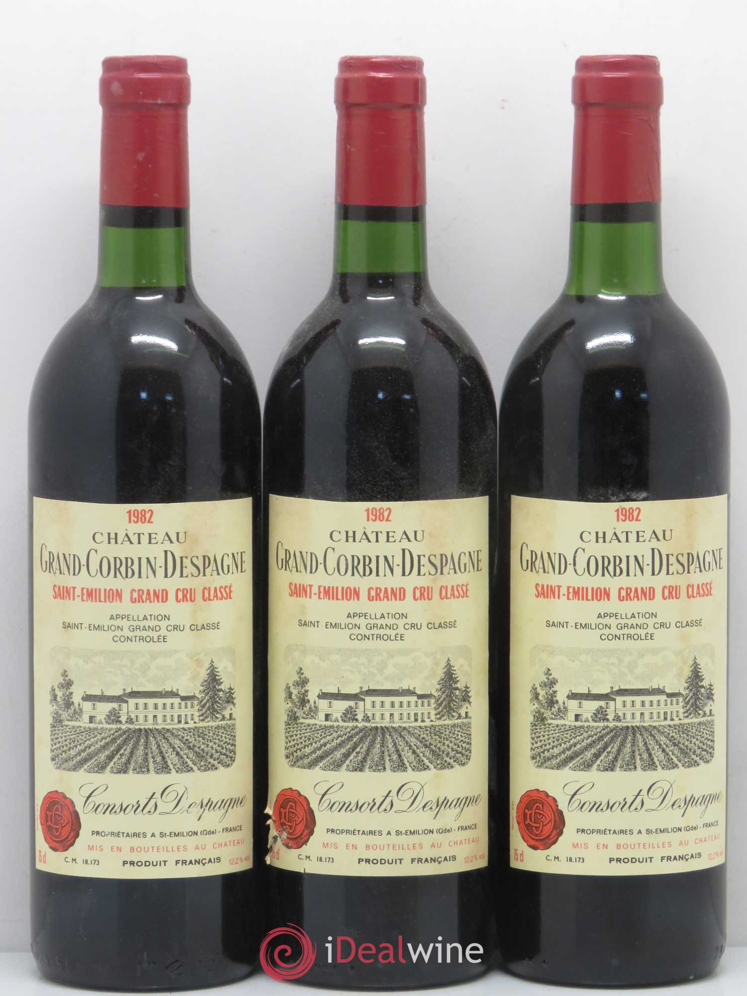Château Grand Corbin Despagne Grand Cru Classé 1982 - Lot de 6 bouteilles - 1