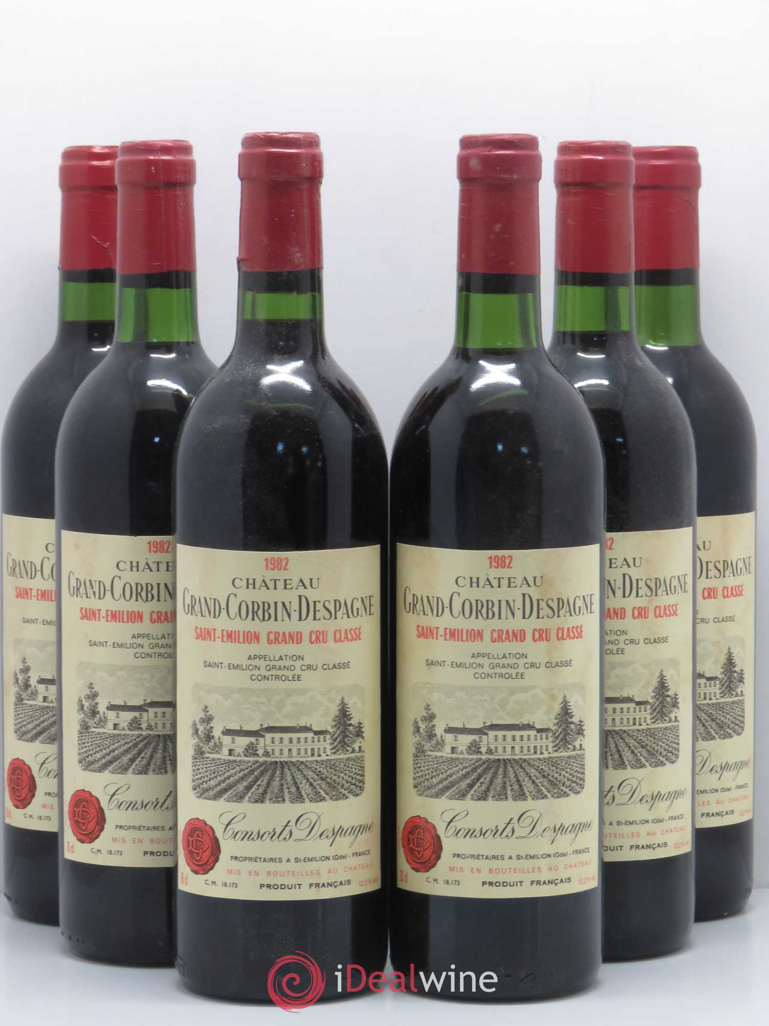 Château Grand Corbin Despagne Grand Cru Classé 1982 - Lot de 6 bouteilles - 0