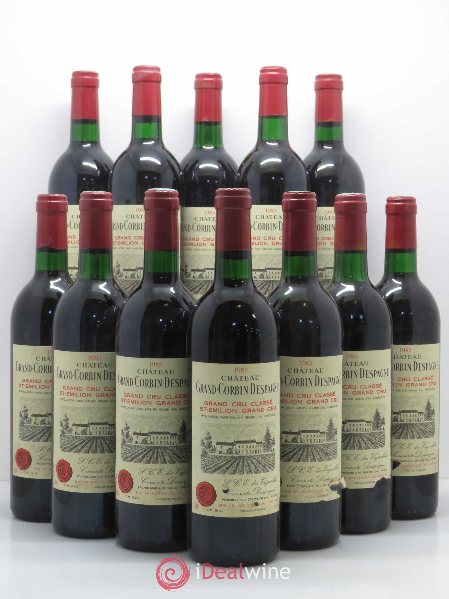 Château Grand Corbin Despagne Grand Cru Classé 1985 - Lot de 12 bouteilles - 0