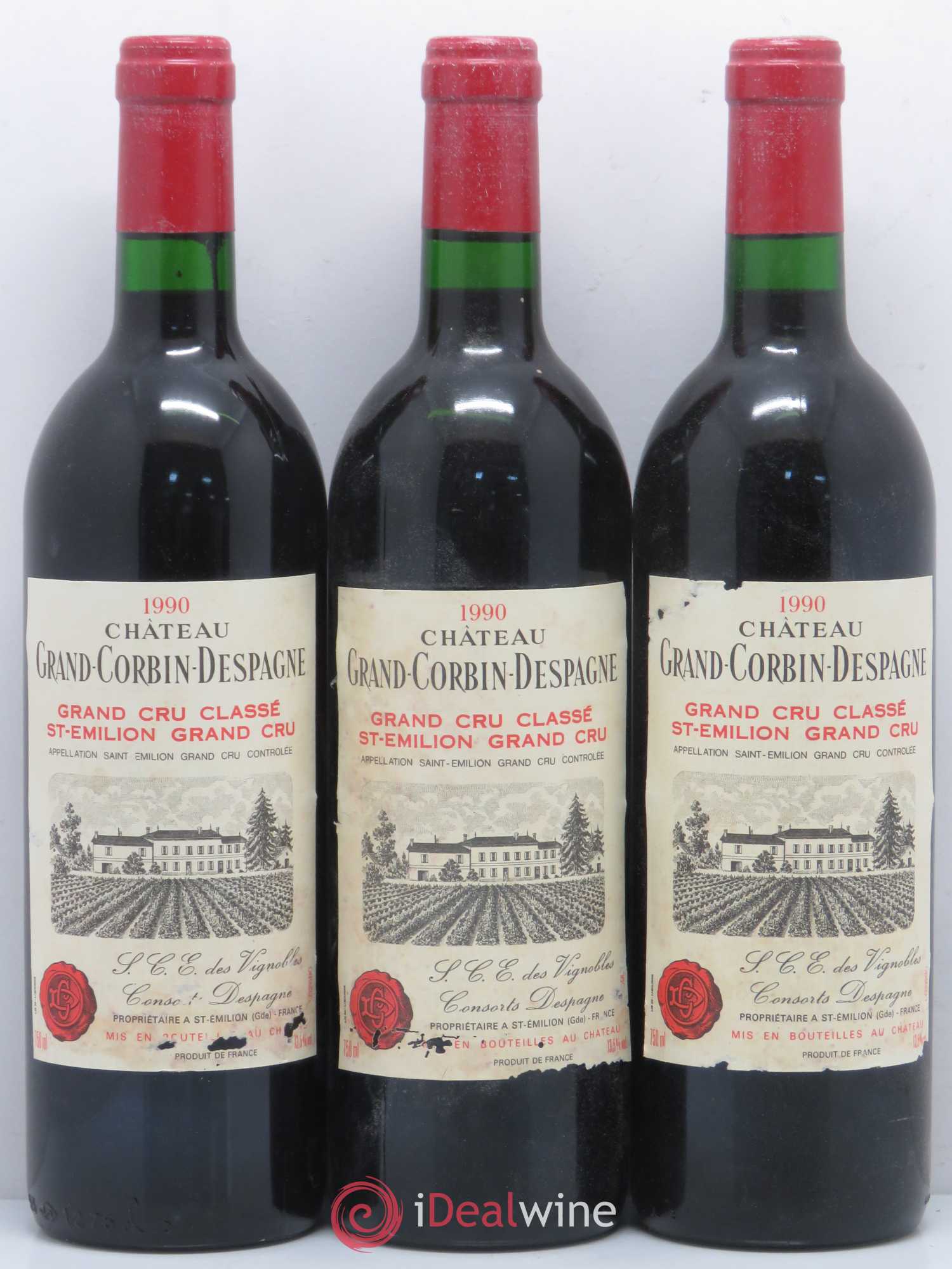 Château Grand Corbin Despagne Grand Cru Classé 1990 - Lot de 12 bouteilles - 2