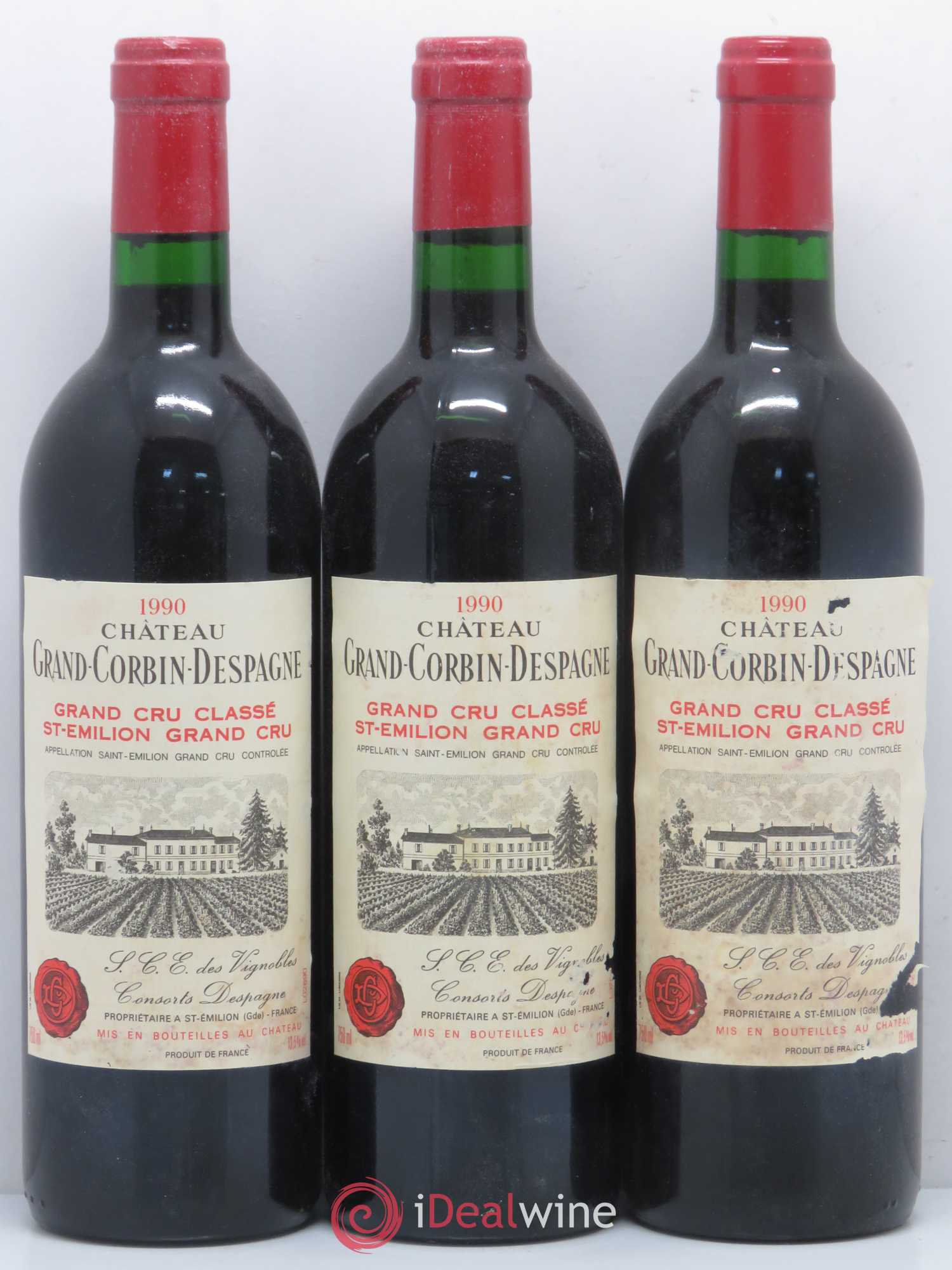 Château Grand Corbin Despagne Grand Cru Classé 1990 - Lot de 12 bouteilles - 3