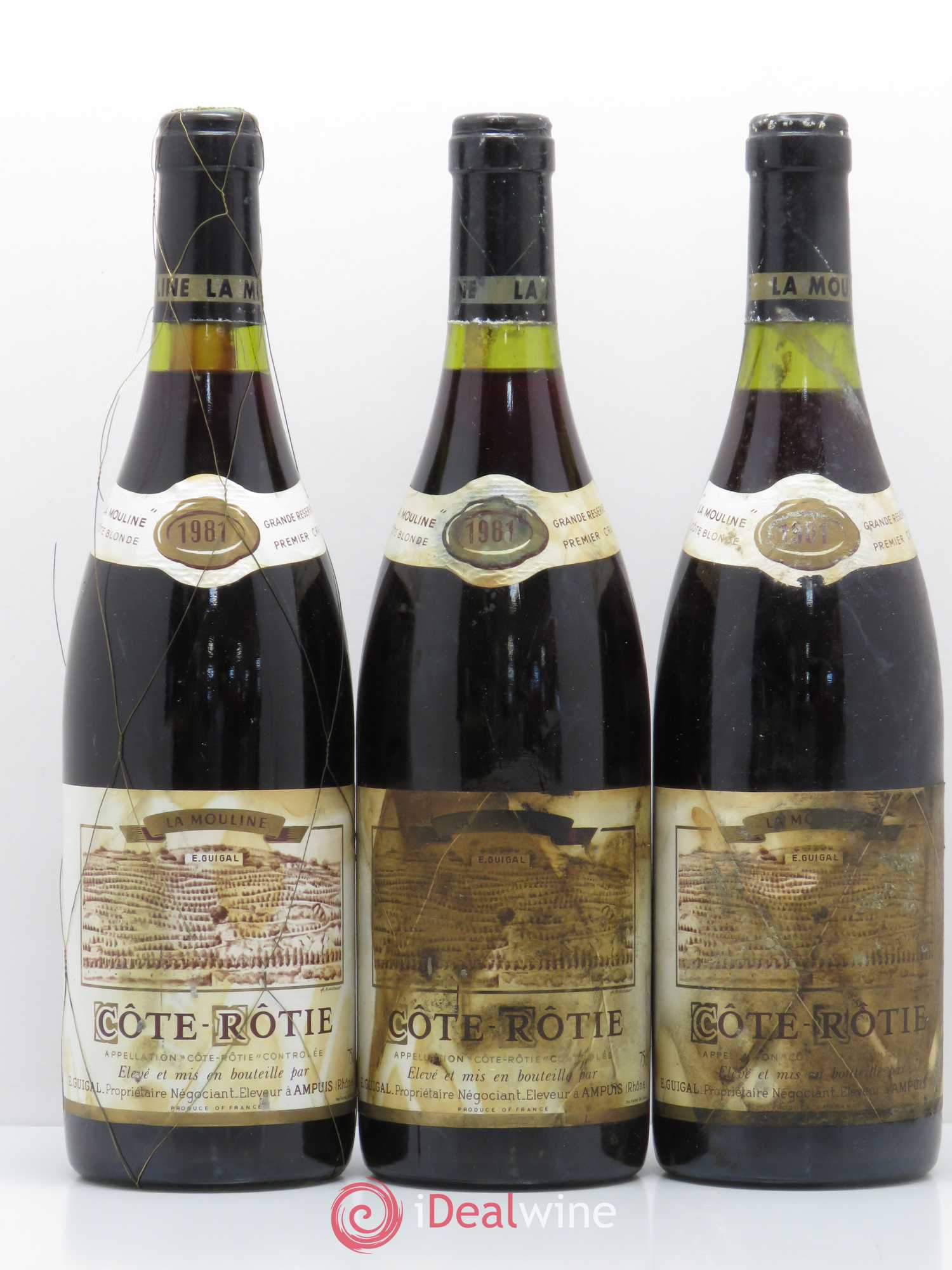 Côte-Rôtie La Mouline Guigal 1981 - Lot de 3 bouteilles - 0