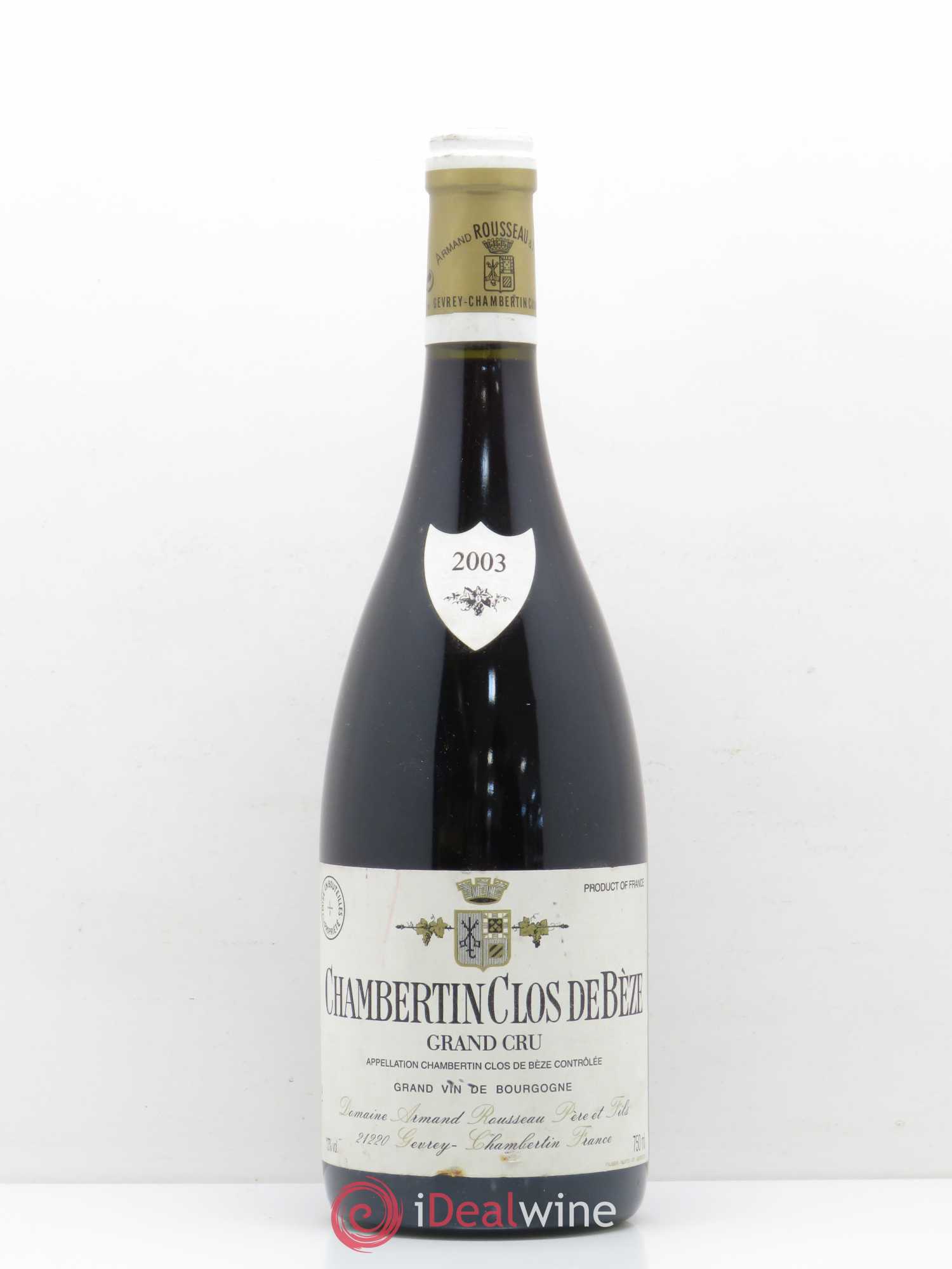 Chambertin Clos de Bèze Grand Cru Armand Rousseau (Domaine) 2003 - Lot de 1 bouteille - 0