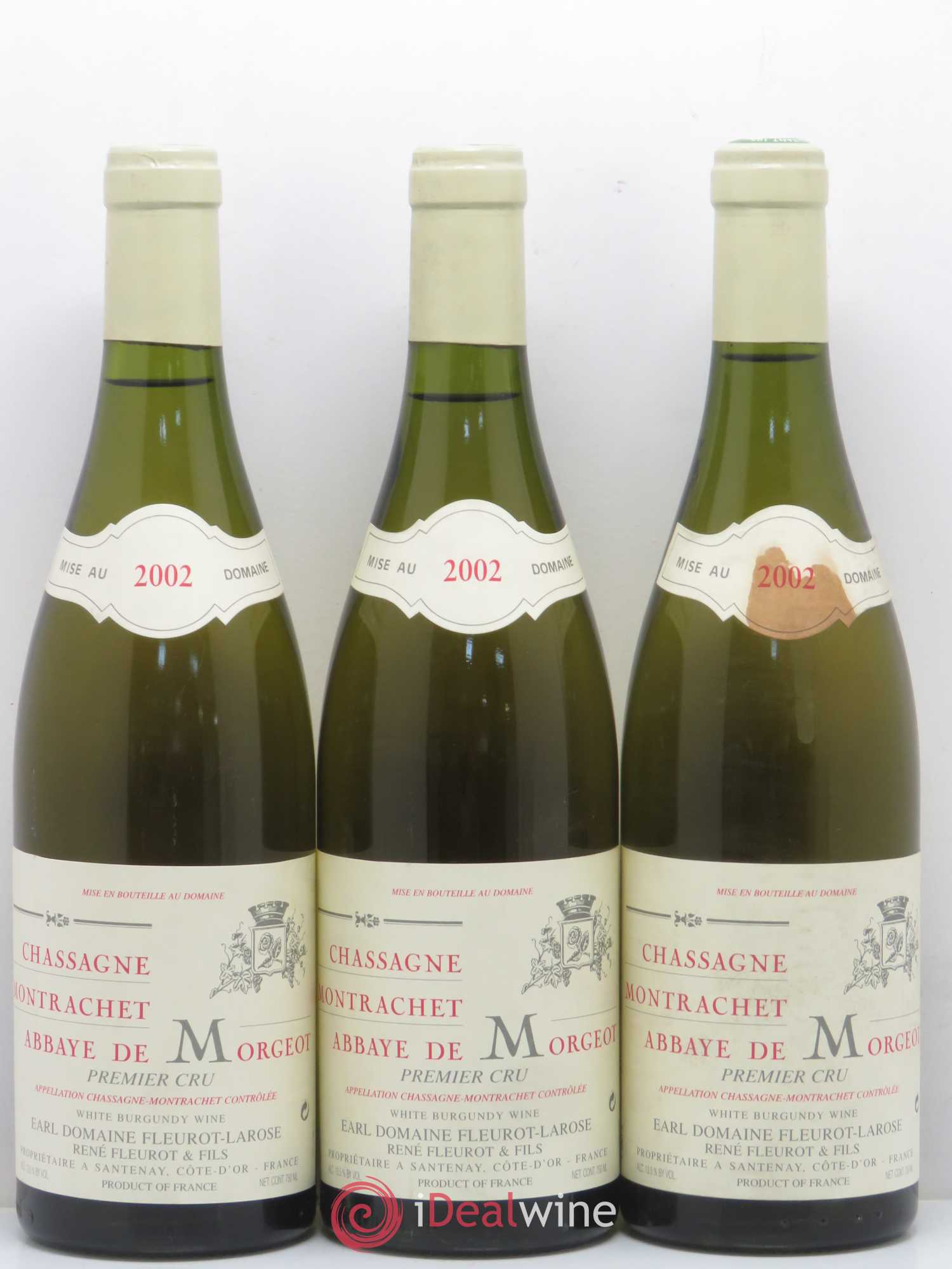 Chassagne-Montrachet 1er Cru Abbaye de Morgeot Fleurot Larose 2002 - Posten von 6 Flaschen - 1