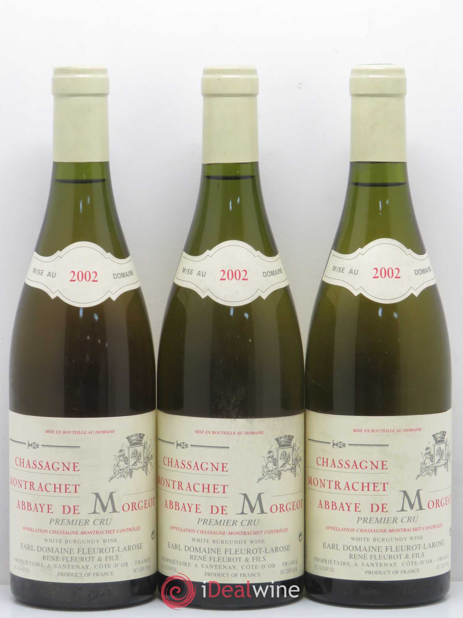 Chassagne-Montrachet 1er Cru Abbaye de Morgeot Fleurot Larose 2002 - Posten von 6 Flaschen - 2