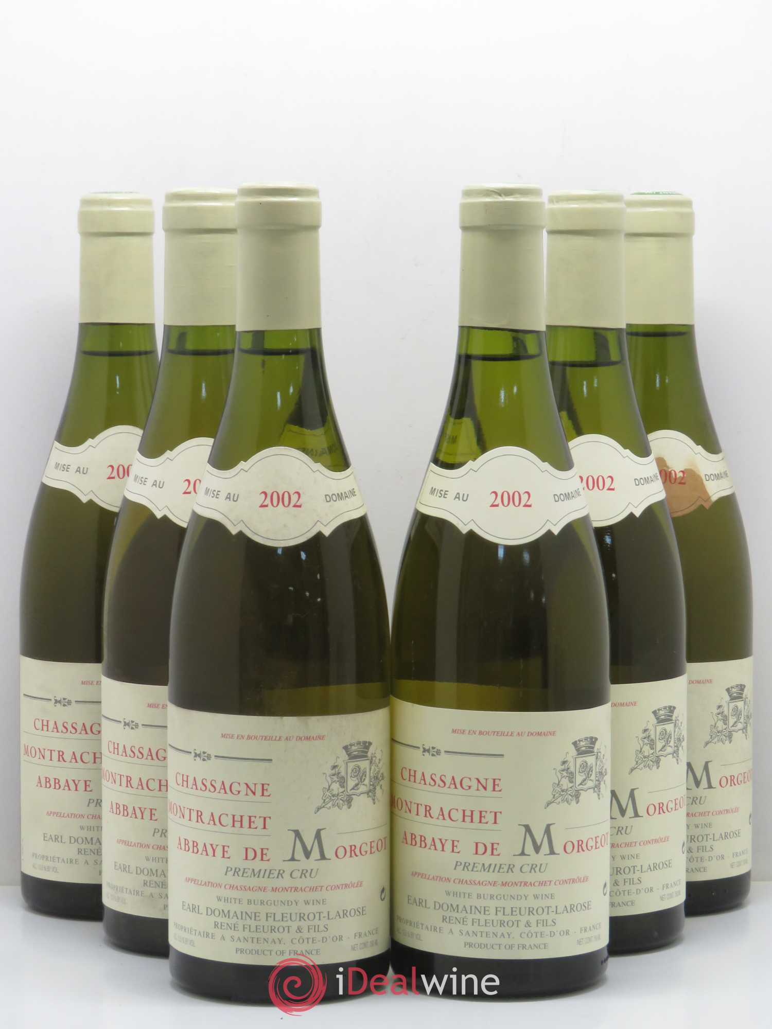 Chassagne-Montrachet 1er Cru Abbaye de Morgeot Fleurot Larose 2002 - Posten von 6 Flaschen - 0