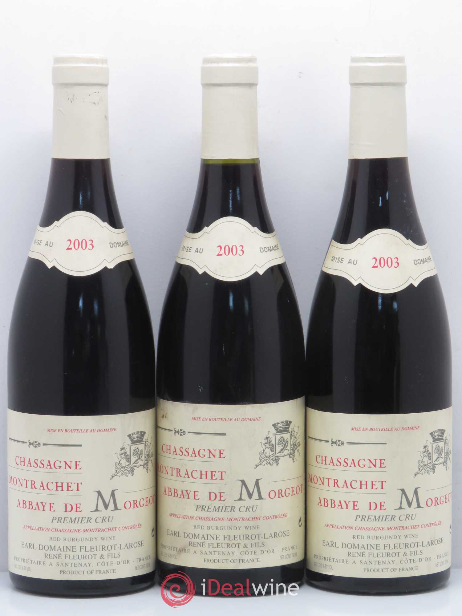 Chassagne-Montrachet 1er Cru Abbaye de Morgeot Fleurot Larose 2003 - Lotto di 6 bottiglie - 1