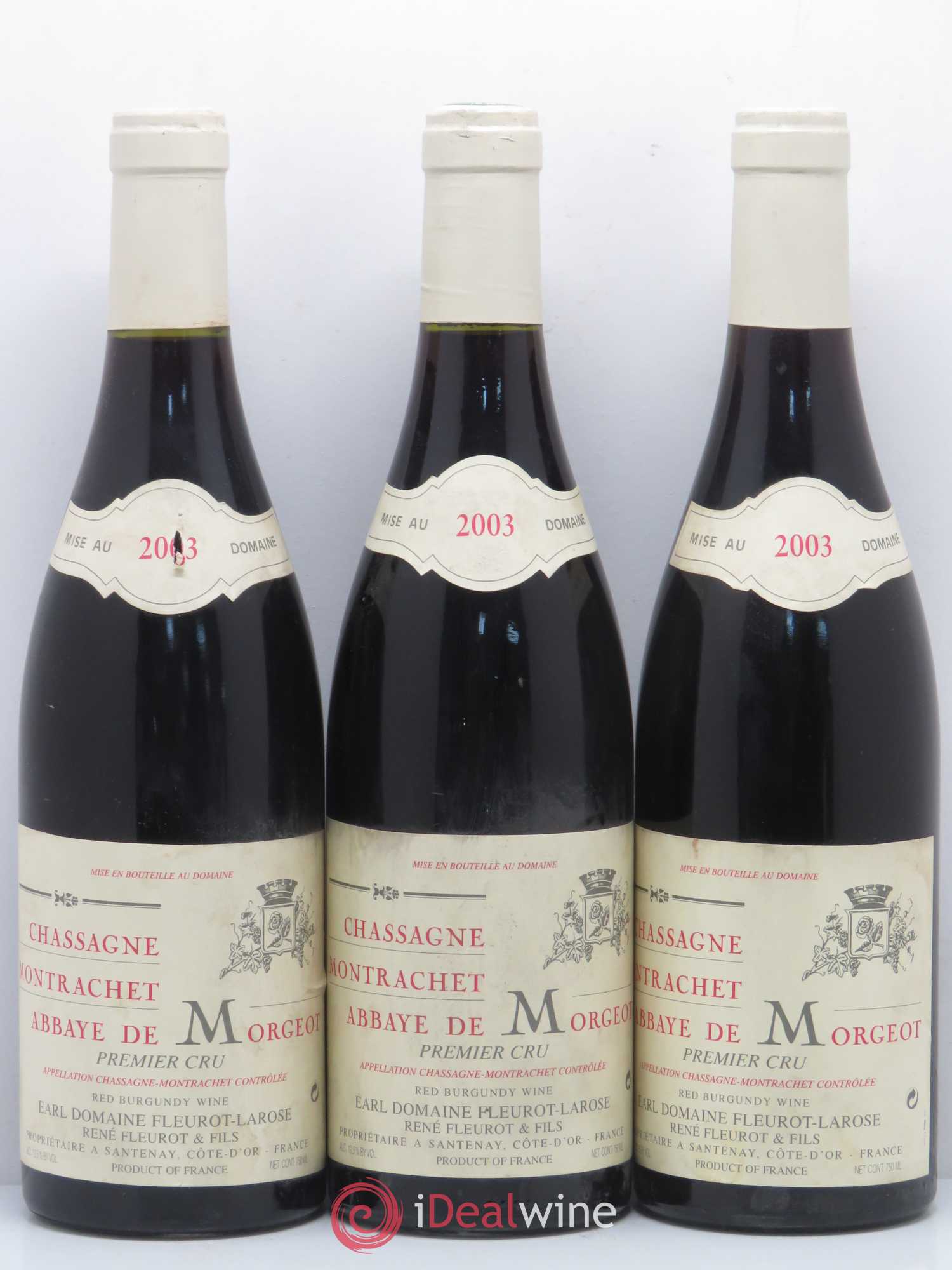 Chassagne-Montrachet 1er Cru Abbaye de Morgeot Fleurot Larose 2003 - Lotto di 6 bottiglie - 2