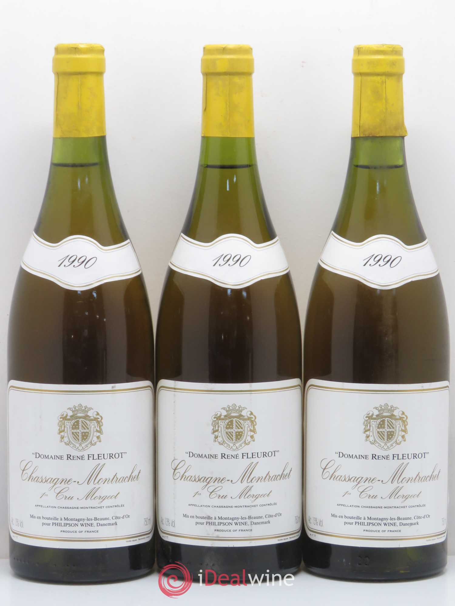 Chassagne-Montrachet 1er Cru Abbaye de Morgeot Fleurot Larose 1990 - Posten von 3 Flaschen - 0