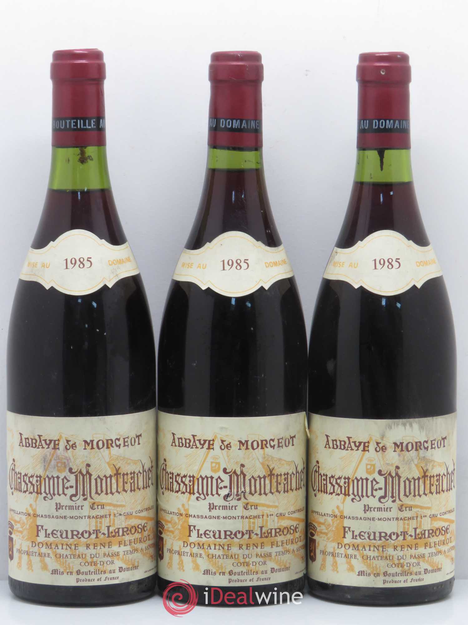 Chassagne-Montrachet 1er Cru Abbaye de Morgeot Fleurot Larose 1985 - Posten von 6 Flaschen - 1