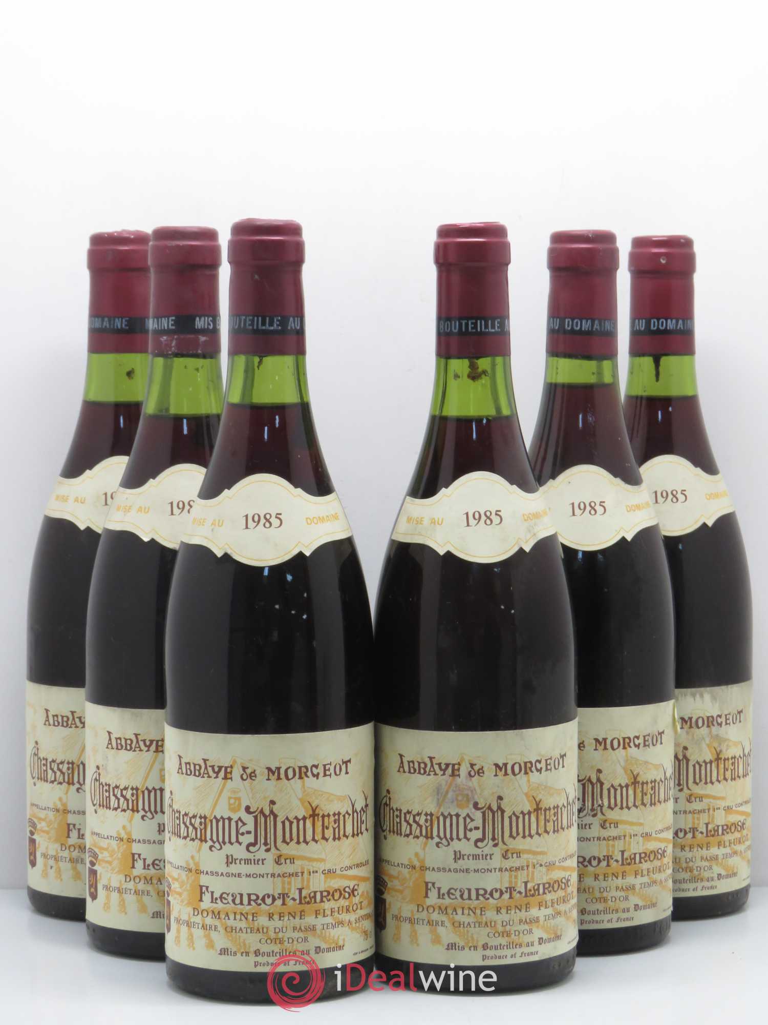 Chassagne-Montrachet 1er Cru Abbaye de Morgeot Fleurot Larose 1985 - Posten von 6 Flaschen - 0