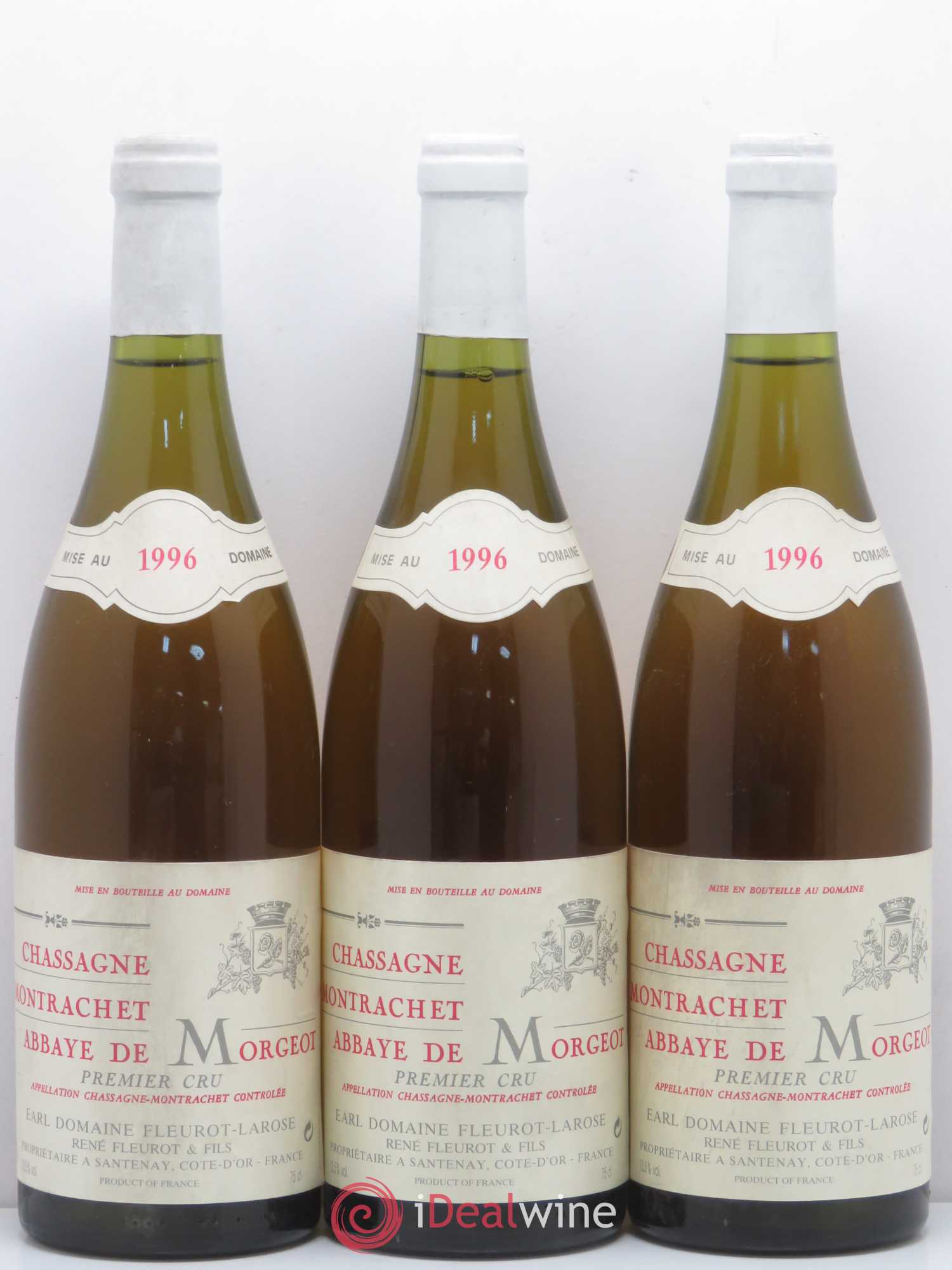 Chassagne-Montrachet 1er Cru Abbaye de Morgeot Fleurot Larose 1996 - Posten von 6 Flaschen - 1