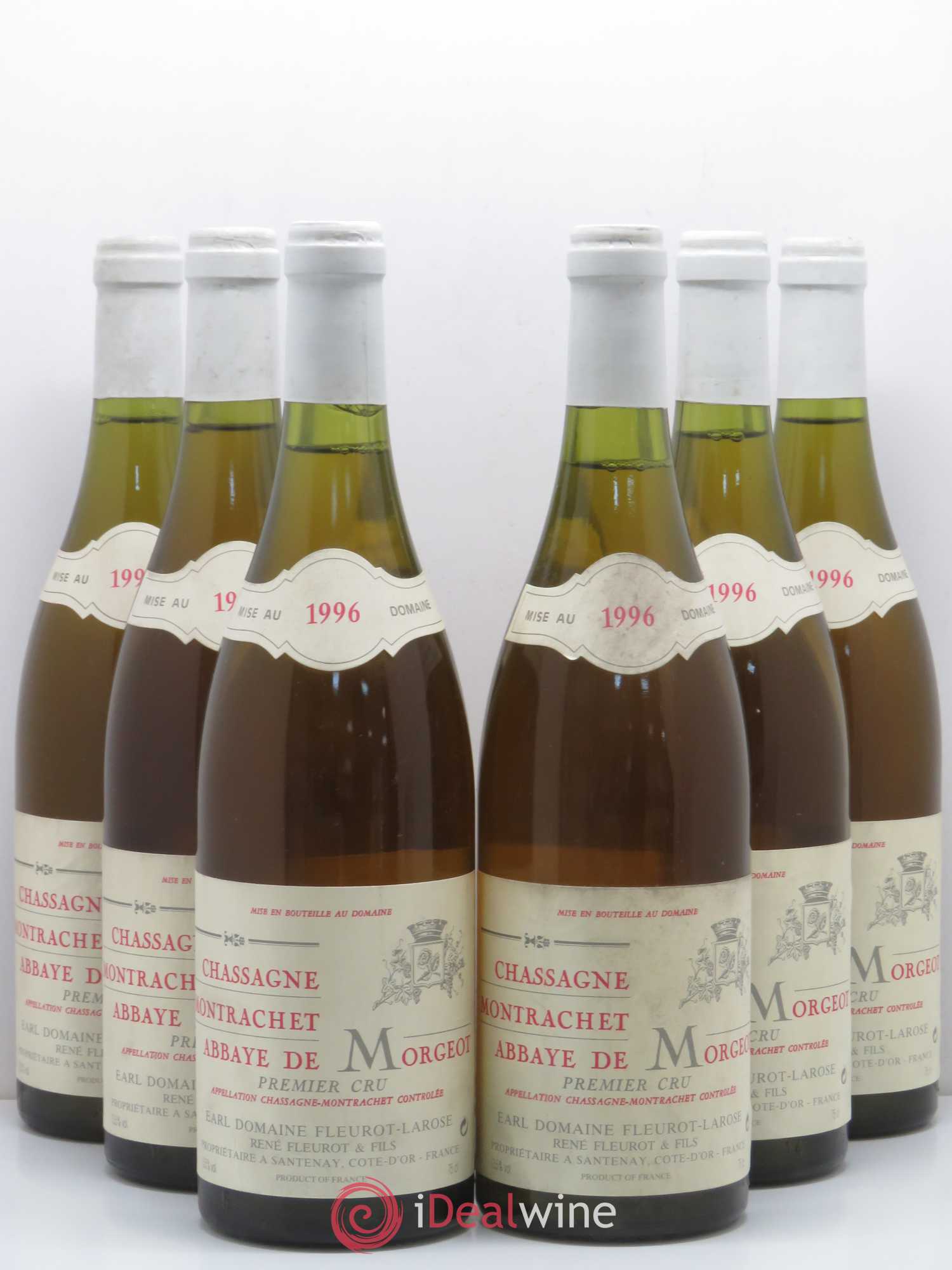 Chassagne-Montrachet 1er Cru Abbaye de Morgeot Fleurot Larose 1996 - Posten von 6 Flaschen - 0