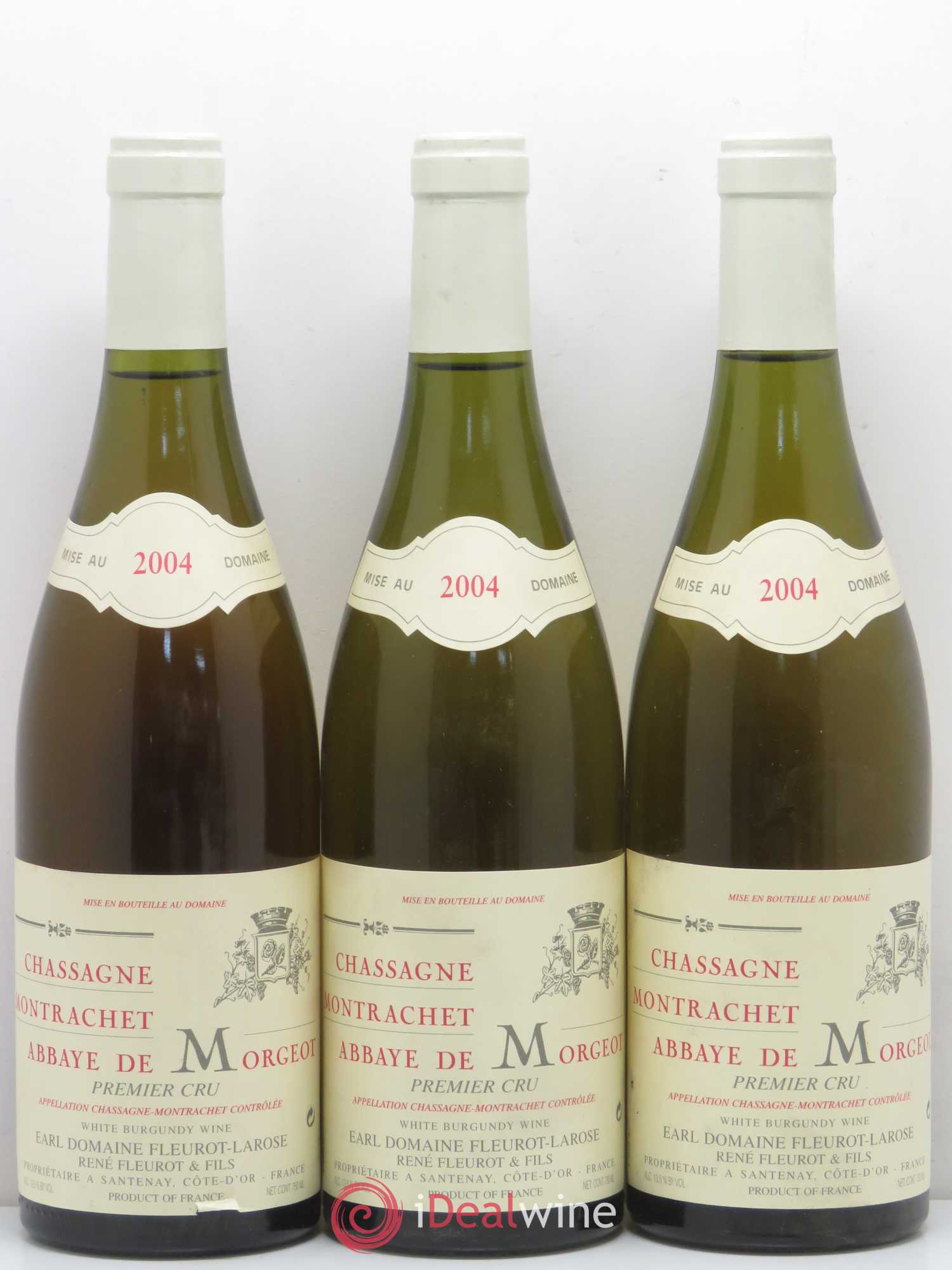 Chassagne-Montrachet 1er Cru Abbaye de Morgeot Fleurot Larose 2004 - Posten von 6 Flaschen - 2
