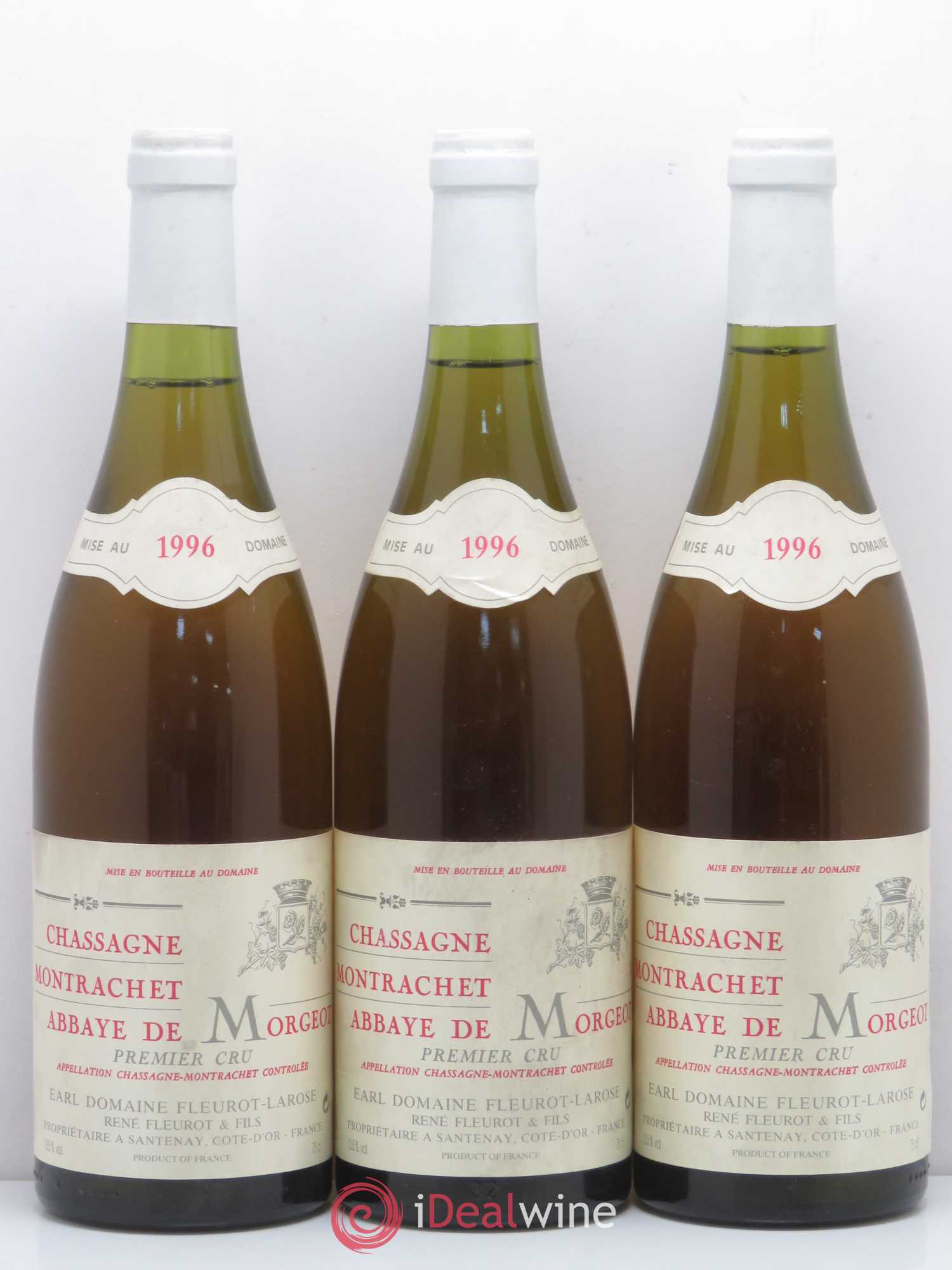 Chassagne-Montrachet 1er Cru Abbaye de Morgeot Fleurot Larose 1996 - Posten von 3 Flaschen - 0