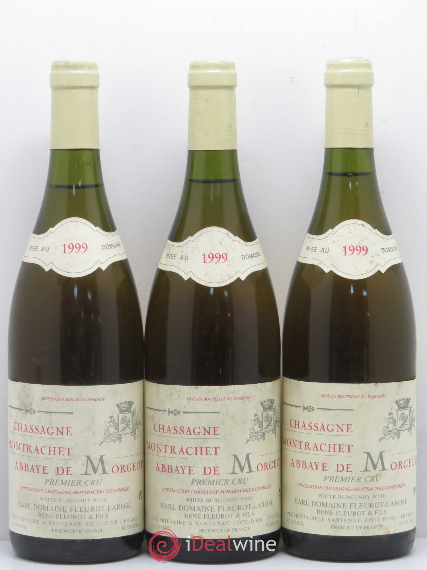 Chassagne-Montrachet 1er Cru Abbaye de Morgeot Fleurot Larose 1999 - Lotto di 3 bottiglie - 0