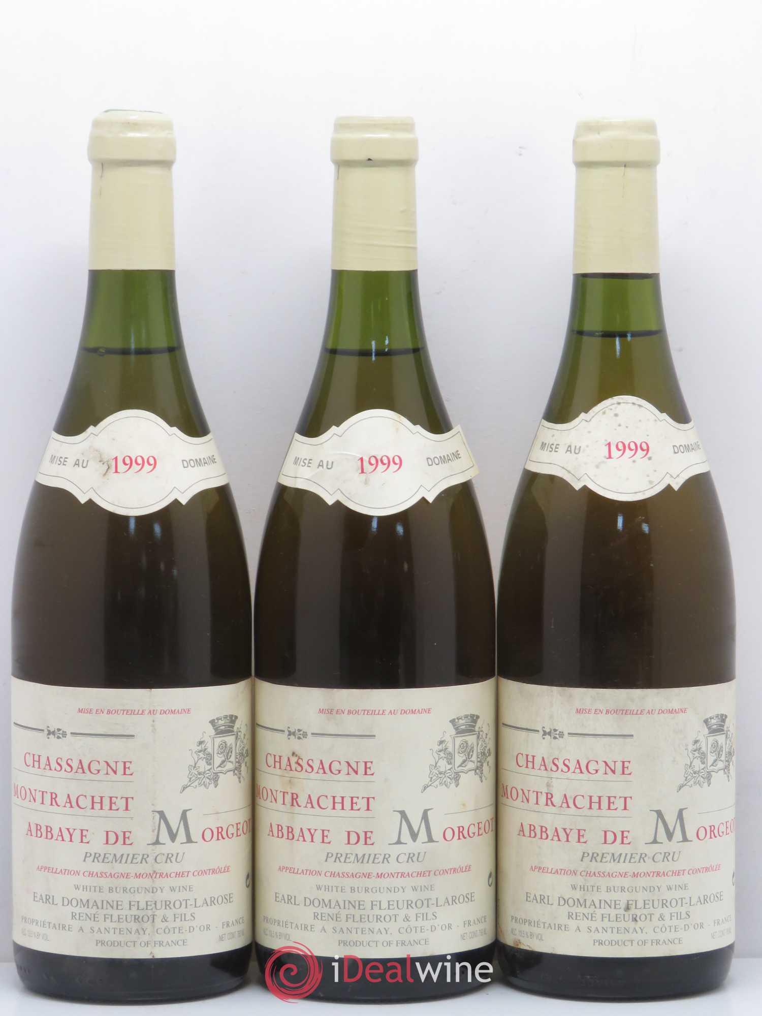 Chassagne-Montrachet 1er Cru Abbaye de Morgeot Fleurot Larose 1999 - Posten von 3 Flaschen - 0