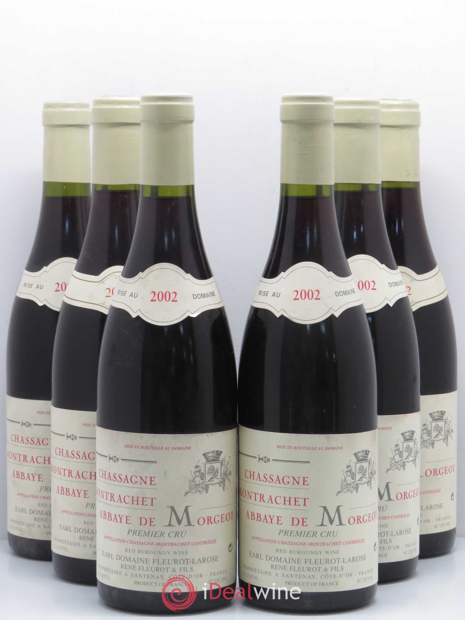 Chassagne-Montrachet 1er Cru Abbaye de Morgeot Fleurot Larose 2002 - Lotto di 6 bottiglie - 0
