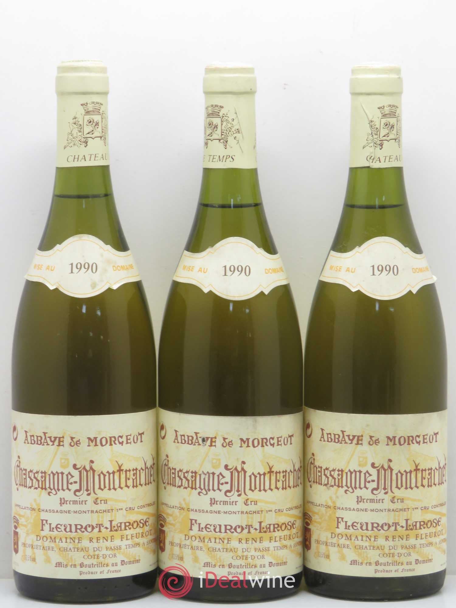 Chassagne-Montrachet 1er Cru Abbaye de Morgeot Fleurot Larose 1990 - Lot de 6 bouteilles - 1