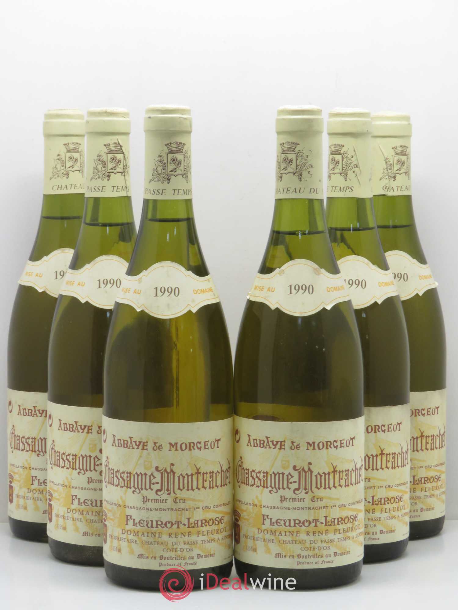Chassagne-Montrachet 1er Cru Abbaye de Morgeot Fleurot Larose 1990 - Lot de 6 bouteilles - 0