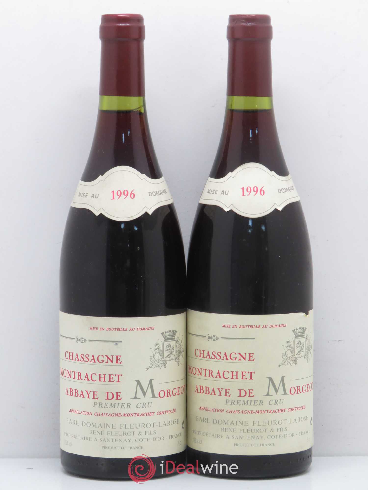 Chassagne-Montrachet 1er Cru Abbaye de Morgeot Fleurot Larose 1996 - Lotto di 2 bottiglie - 0