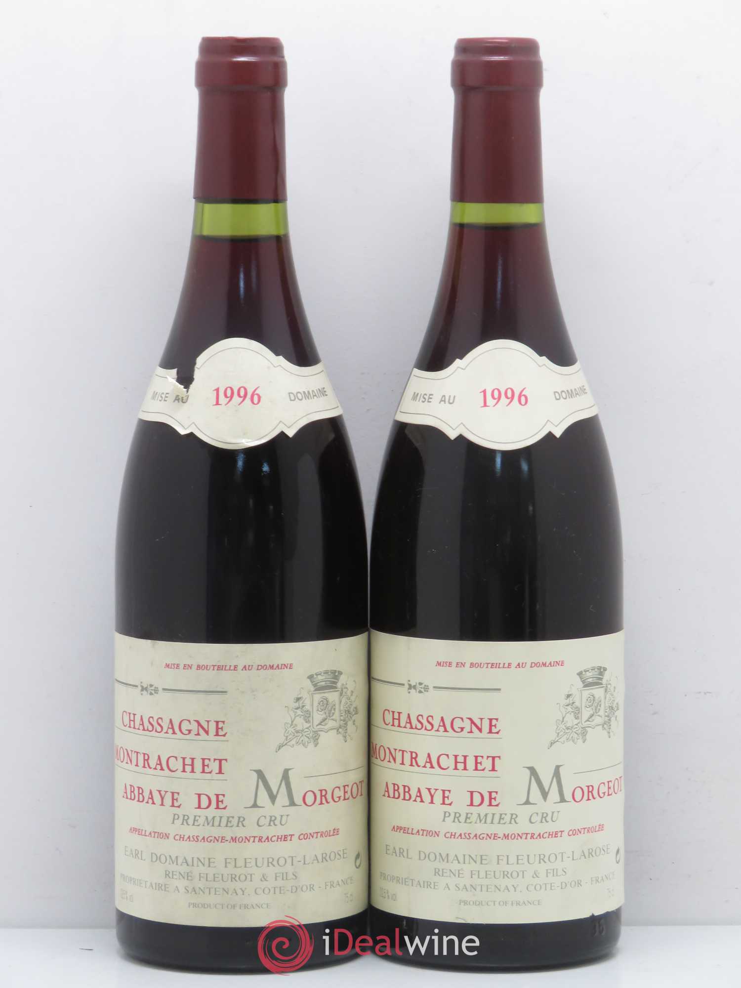 Chassagne-Montrachet 1er Cru Abbaye de Morgeot Fleurot Larose 1996 - Lotto di 2 bottiglie - 0