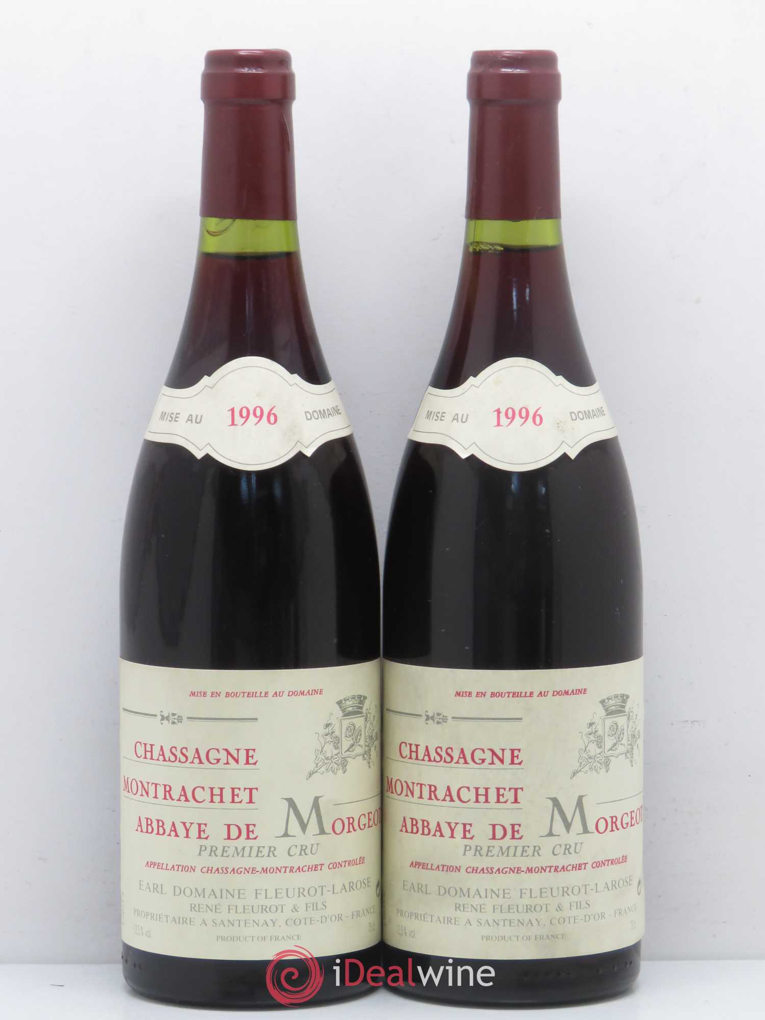 Chassagne-Montrachet 1er Cru Abbaye de Morgeot Fleurot Larose 1996 - Lotto di 2 bottiglie - 0