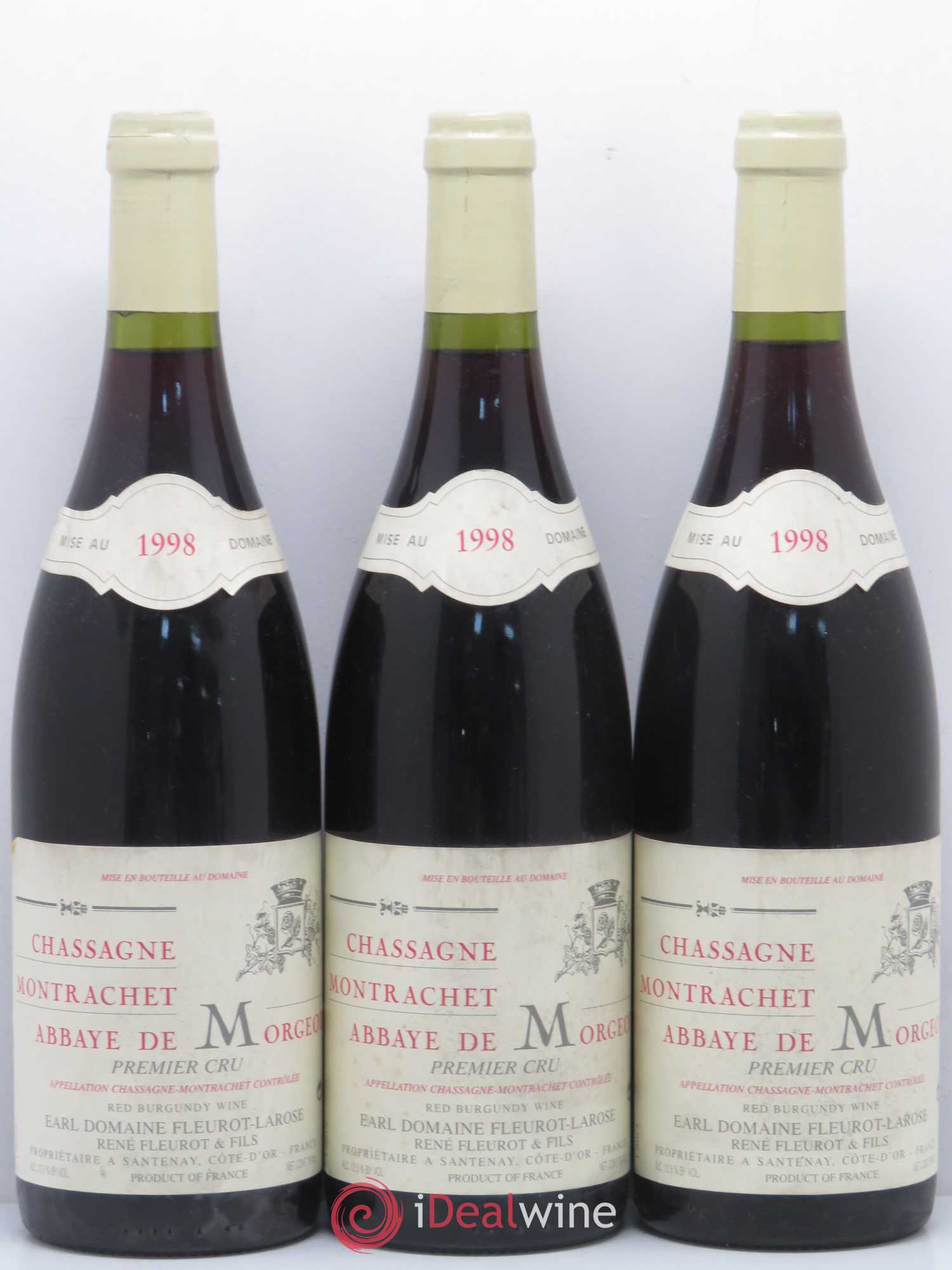 Chassagne-Montrachet 1er Cru Abbaye de Morgeot Fleurot Larose 1998 - Lotto di 6 bottiglie - 1