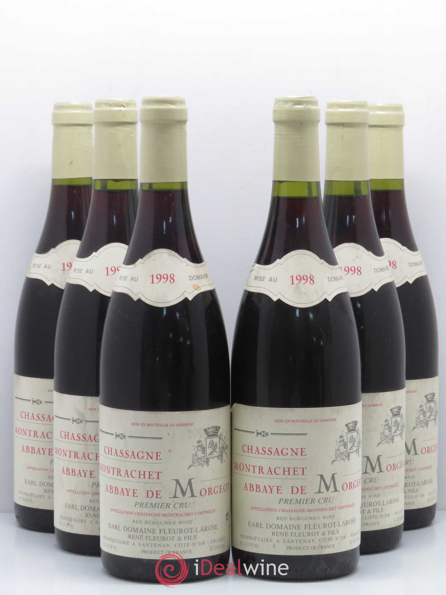 Chassagne-Montrachet 1er Cru Abbaye de Morgeot Fleurot Larose 1998 - Lotto di 6 bottiglie - 0