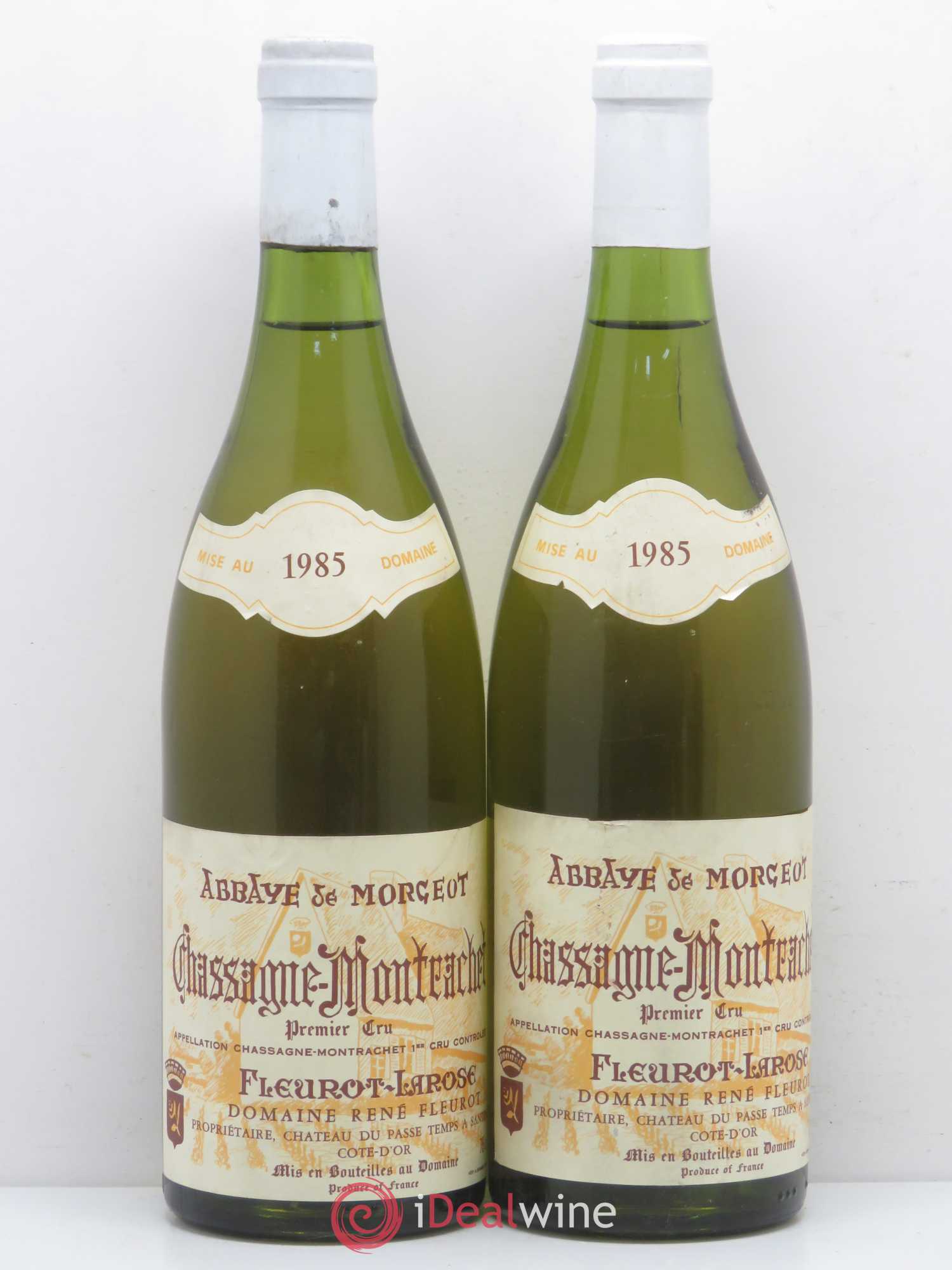 Chassagne-Montrachet 1er Cru Abbaye de Morgeot Fleurot Larose 1985 - Posten von 2 Flaschen - 0