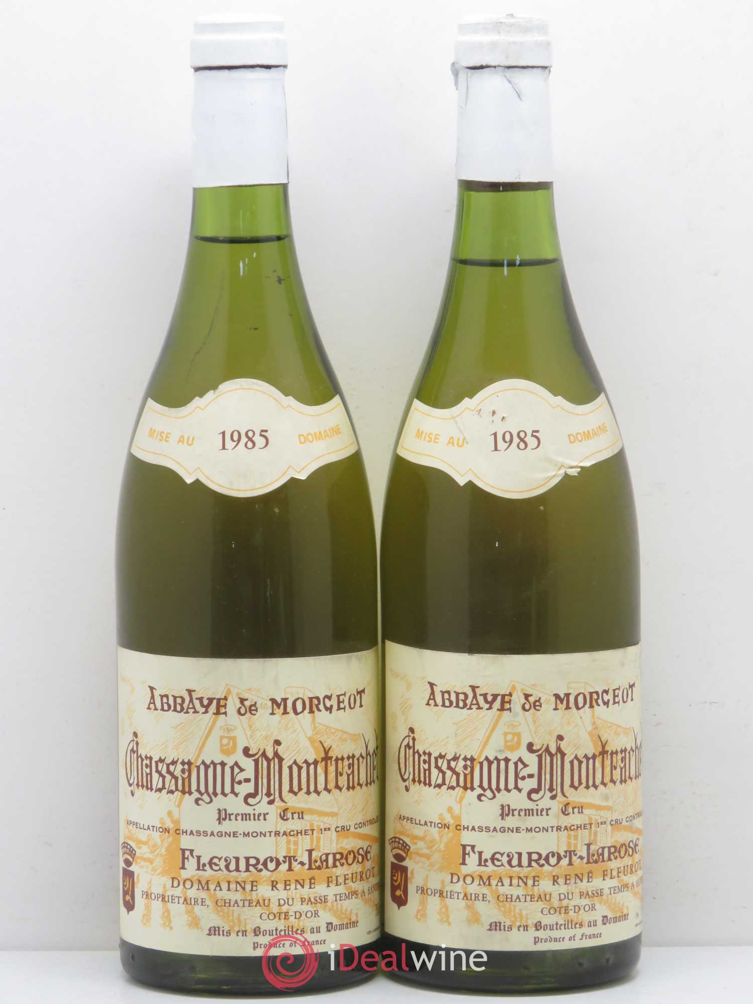 Chassagne-Montrachet 1er Cru Abbaye de Morgeot Fleurot Larose 1985 - Posten von 2 Flaschen - 0