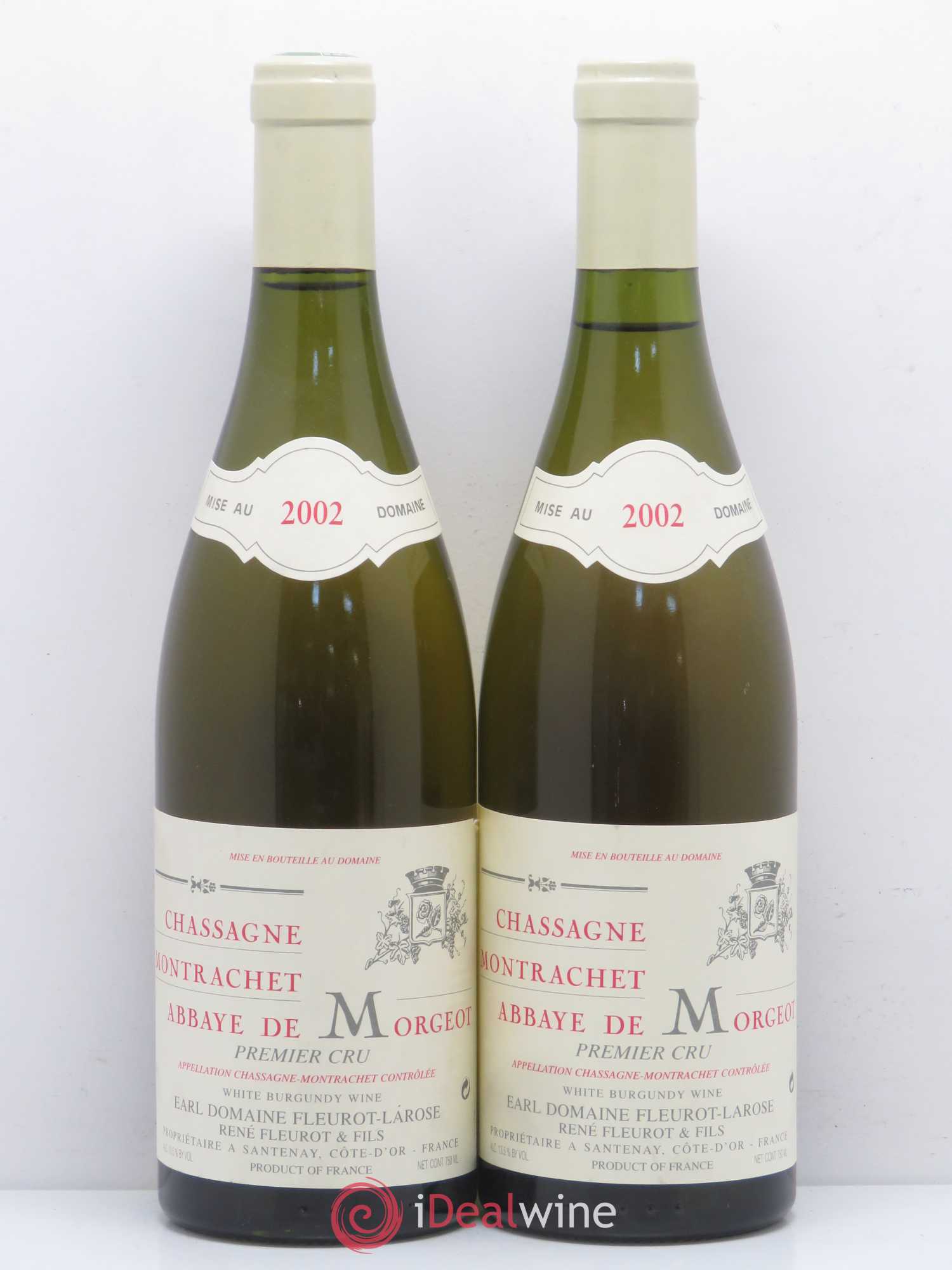 Chassagne-Montrachet 1er Cru Abbaye de Morgeot Fleurot Larose 2002 - Lotto di 2 bottiglie - 0