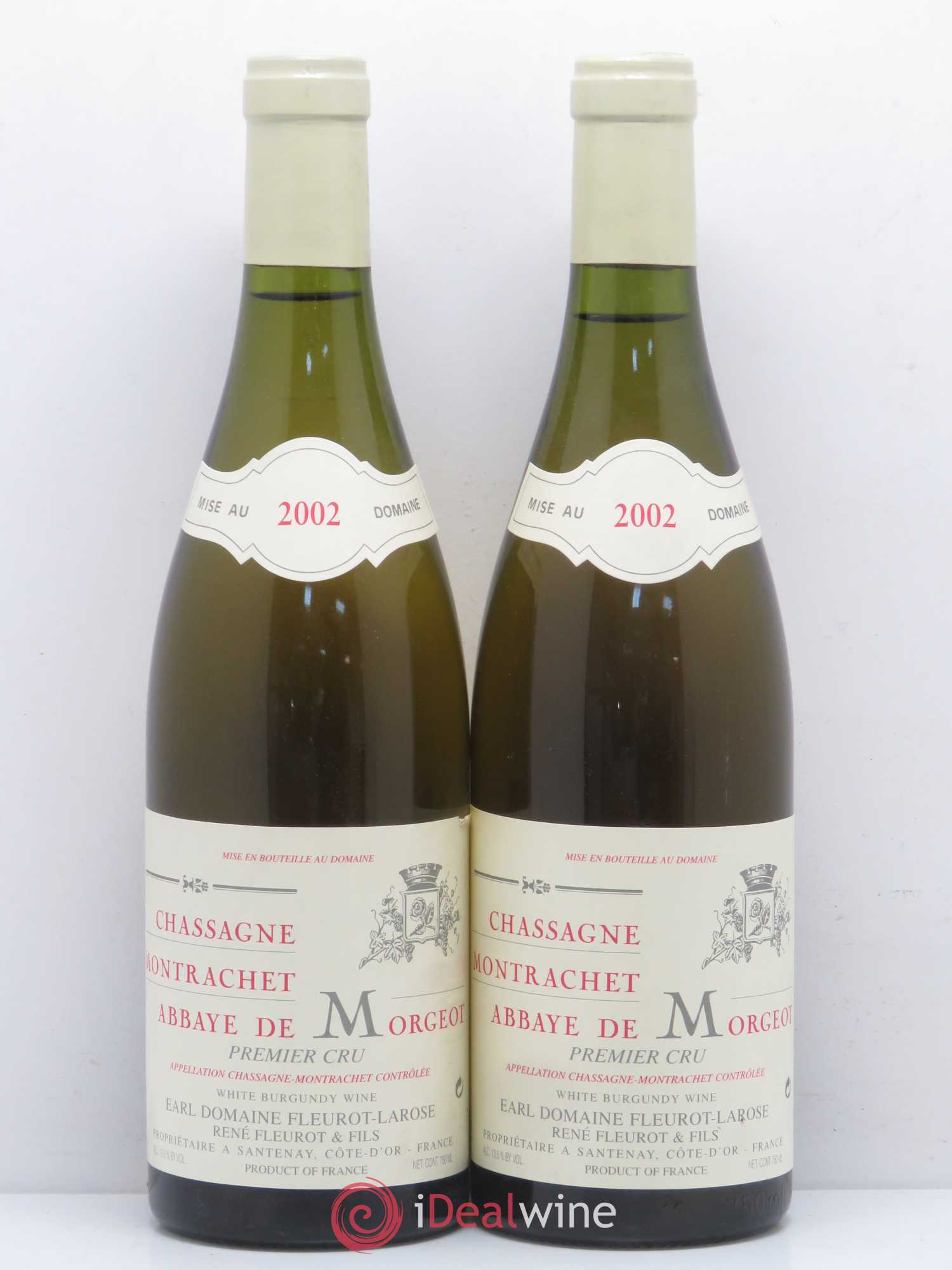 Chassagne-Montrachet 1er Cru Abbaye de Morgeot Fleurot Larose 2002 - Posten von 2 Flaschen - 0