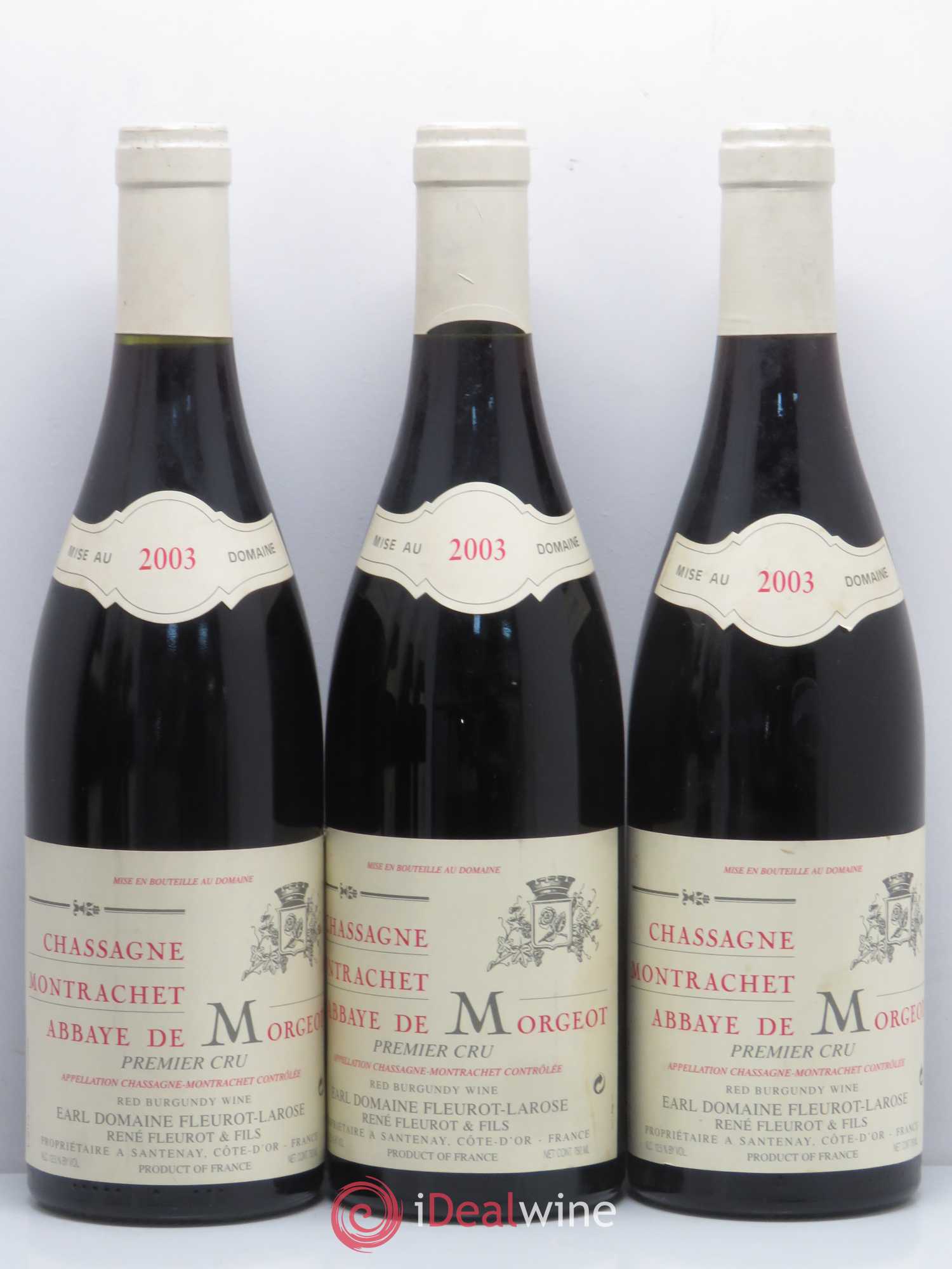 Chassagne-Montrachet 1er Cru Abbaye de Morgeot Fleurot Larose 2003 - Lotto di 6 bottiglie - 1