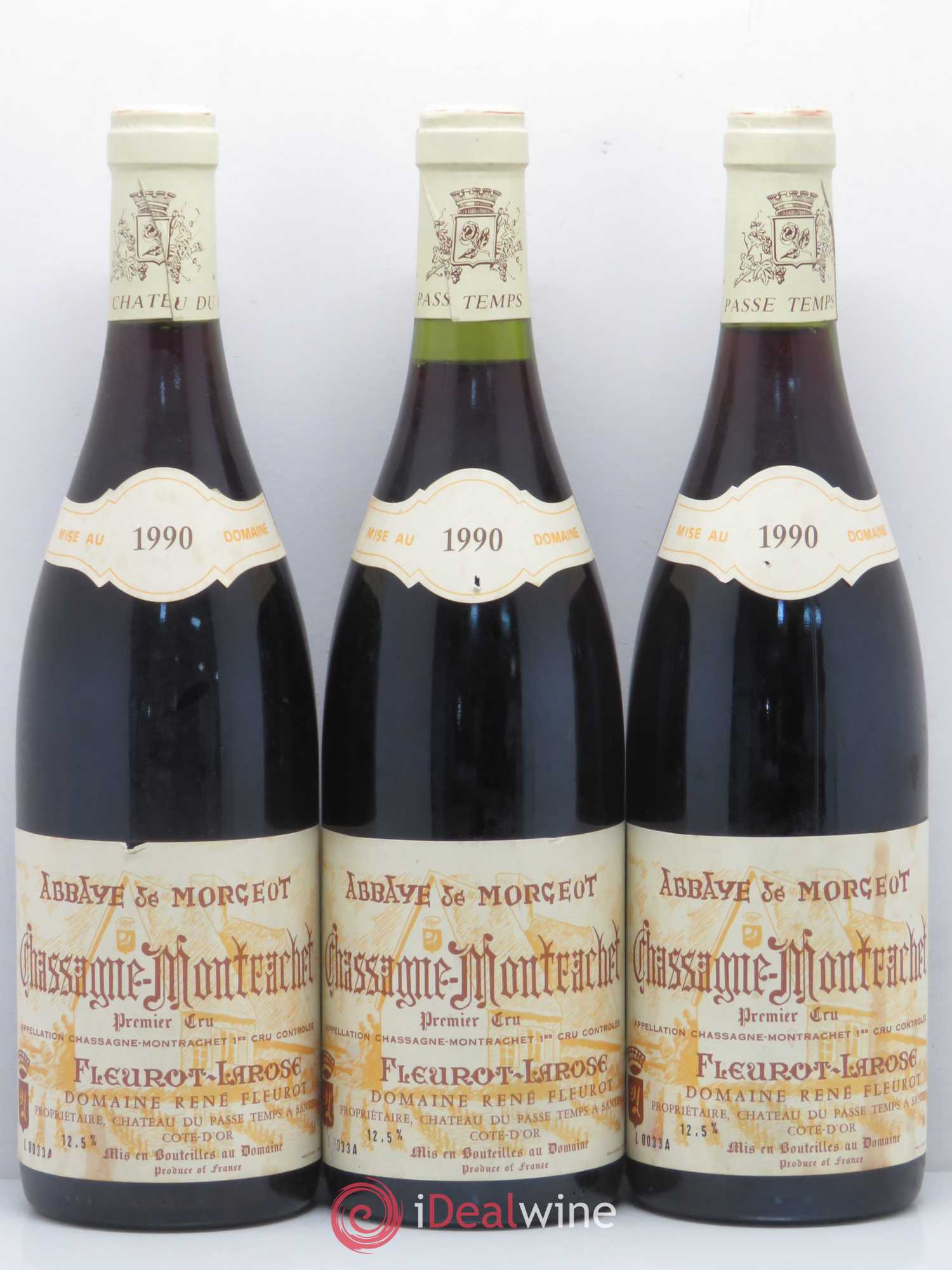Chassagne-Montrachet 1er Cru Abbaye de Morgeot Fleurot Larose 1990 - Posten von 6 Flaschen - 1