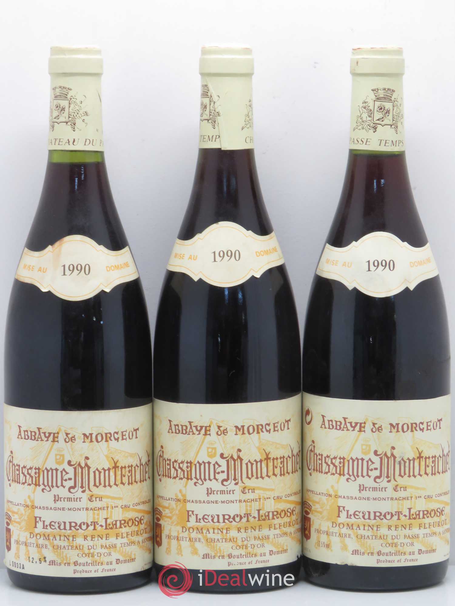 Chassagne-Montrachet 1er Cru Abbaye de Morgeot Fleurot Larose 1990 - Posten von 6 Flaschen - 2