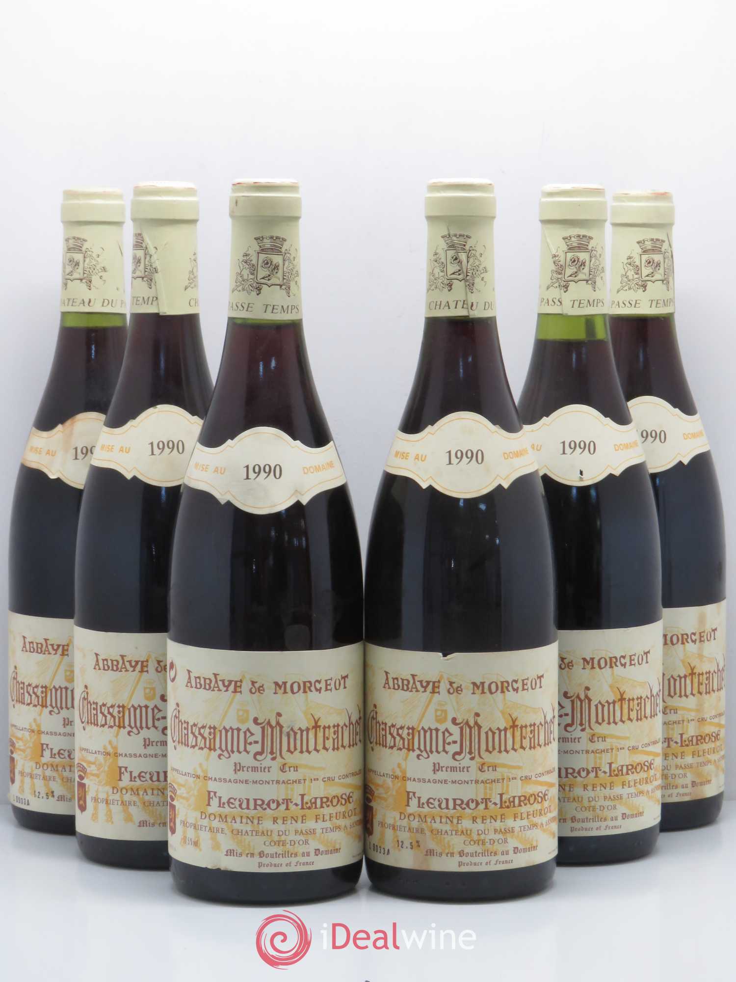 Chassagne-Montrachet 1er Cru Abbaye de Morgeot Fleurot Larose 1990 - Posten von 6 Flaschen - 0