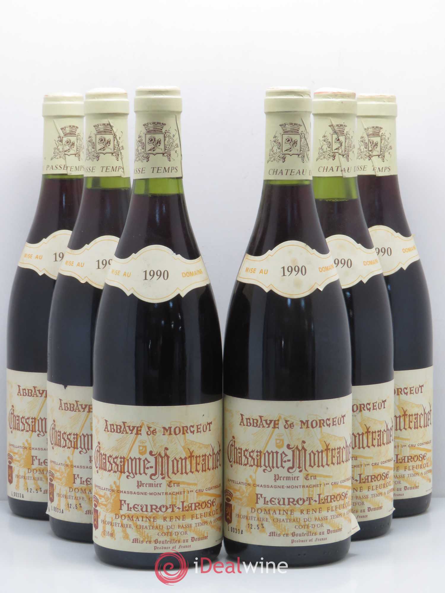 Chassagne-Montrachet 1er Cru Abbaye de Morgeot Fleurot Larose 1990 - Lotto di 6 bottiglie - 0