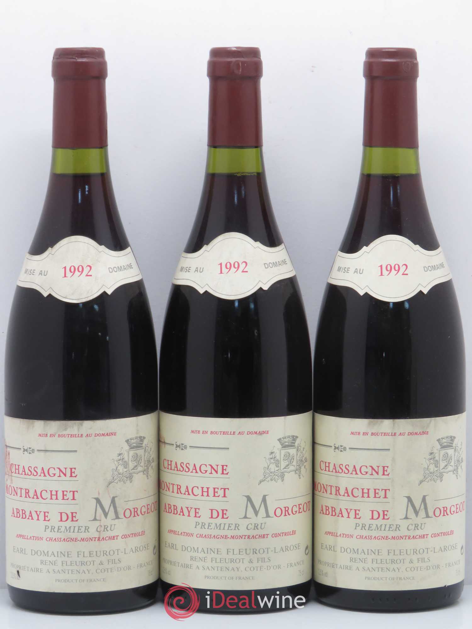 Chassagne-Montrachet 1er Cru Abbaye de Morgeot Fleurot Larose 1992 - Lotto di 6 bottiglie - 1