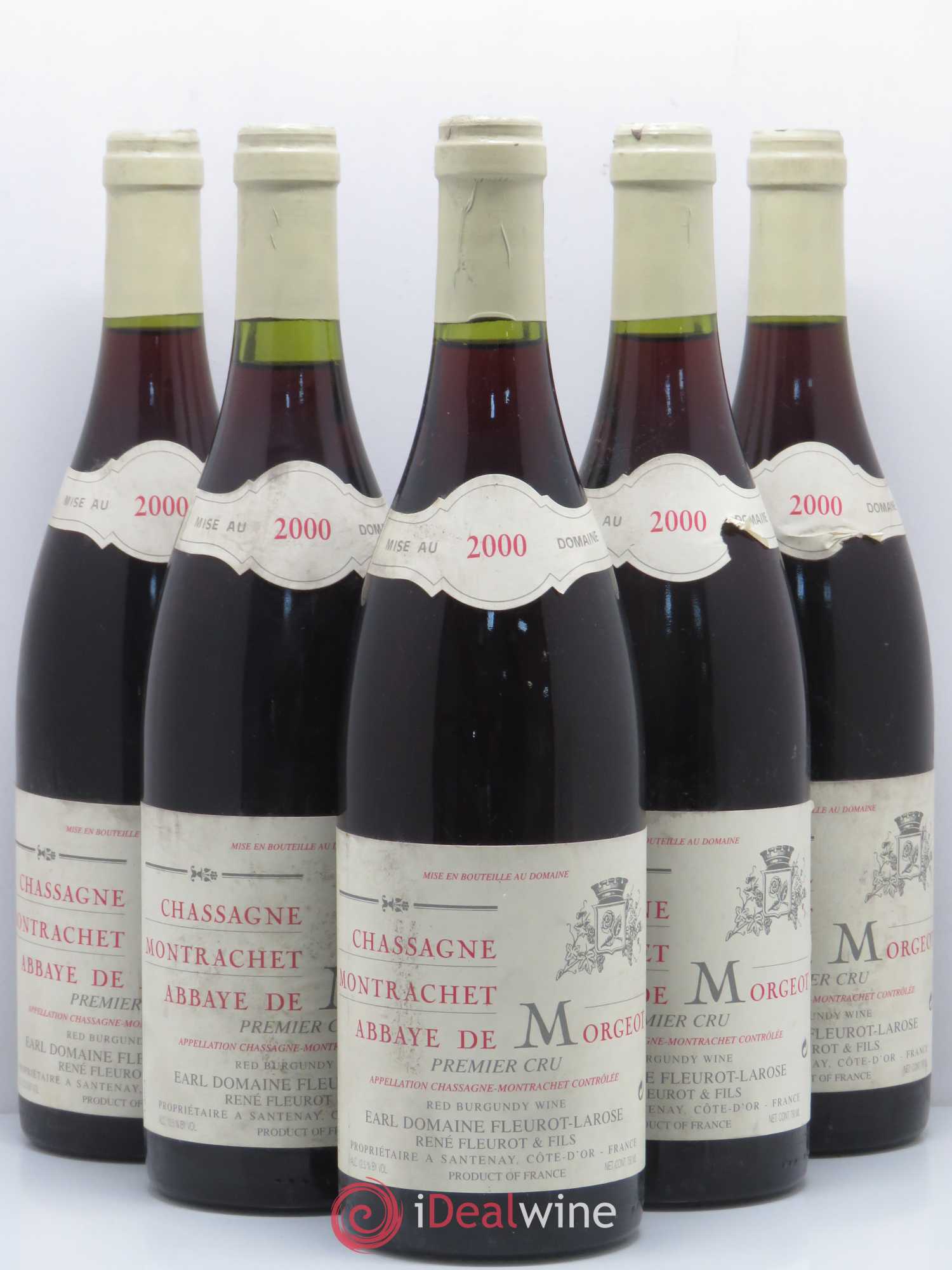 Chassagne-Montrachet 1er Cru Abbaye de Morgeot Fleurot Larose 2000 - Posten von 5 Flaschen - 0